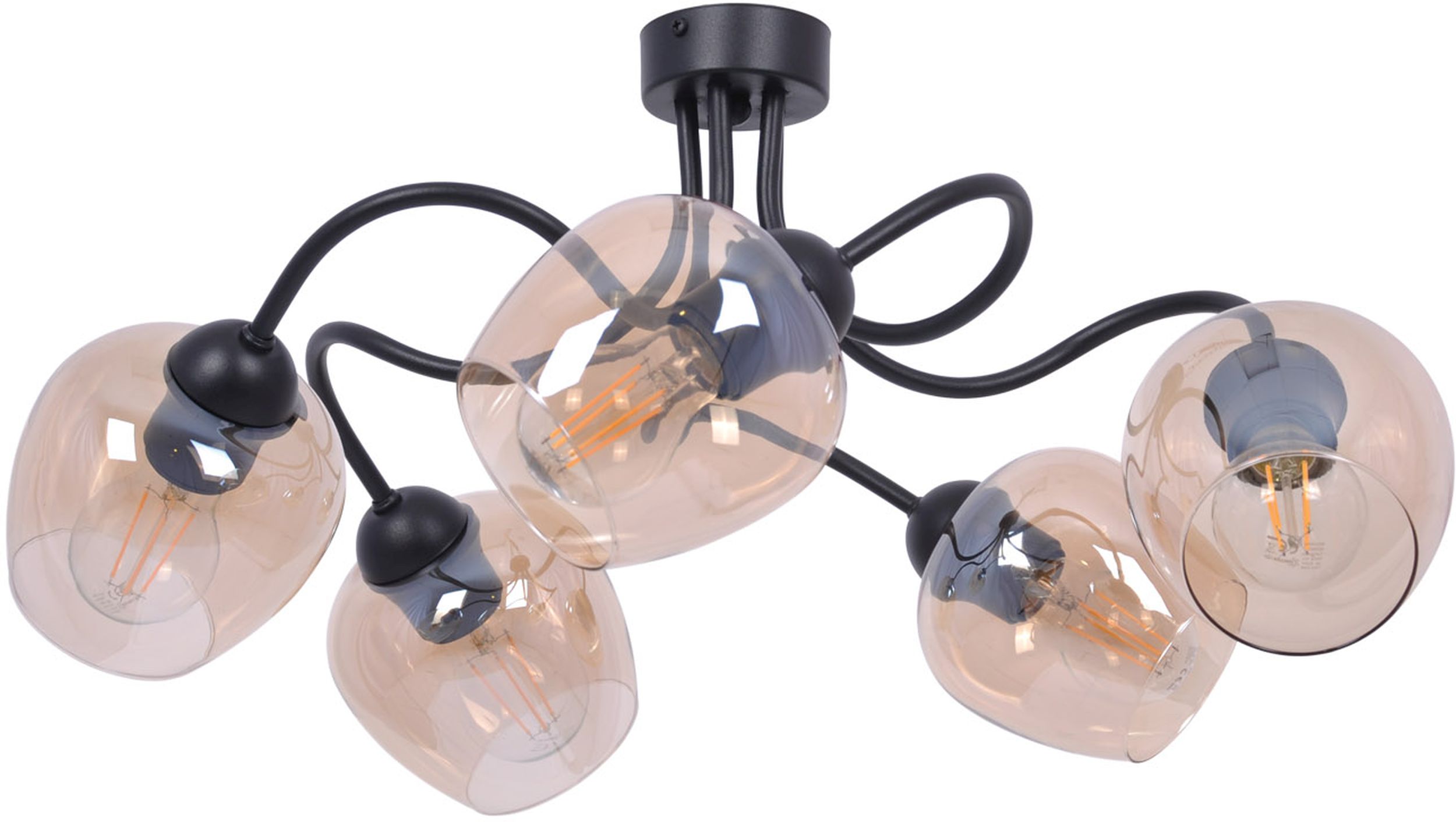 Kaja Diuna Deckenlampe 5x60 W schwarz-bernstein K-5191