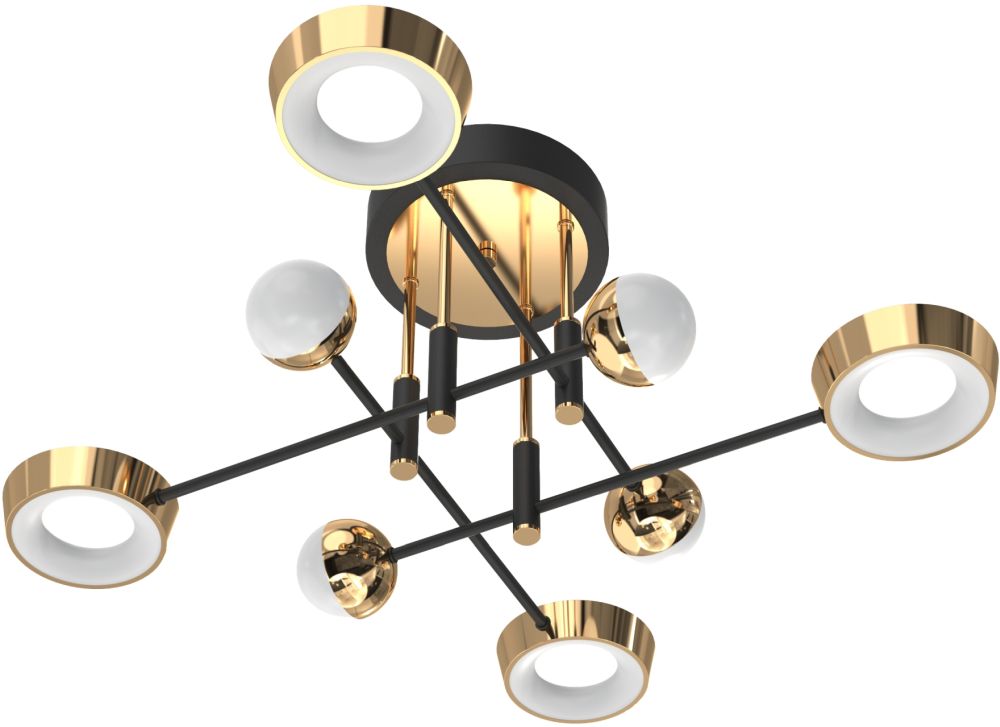 Zuma Line Lara Deckenlampe x55 W schwarz-gold MX7170-8-3BGT