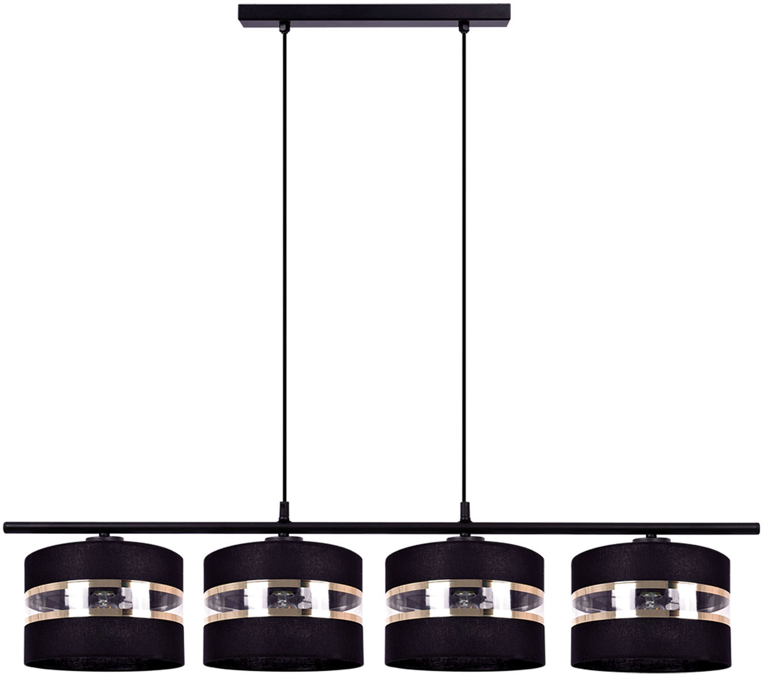 Kaja Nicea Pendelleuchte 4x40 W schwarz-transparent-gold K-5203