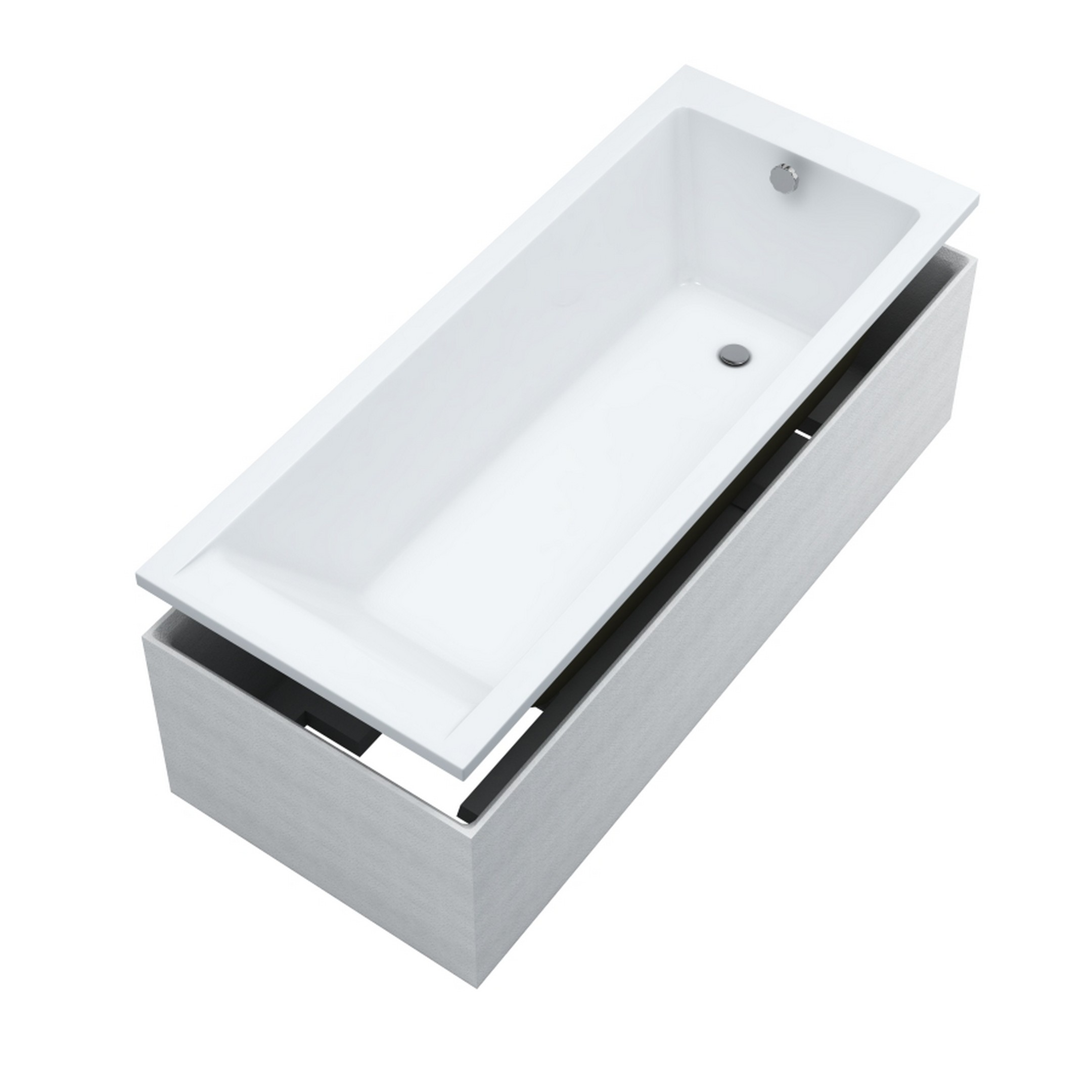 Schedline Milos Set Wanne mit Träger 150x70 cm weiß 3WSP.MS1P-15070