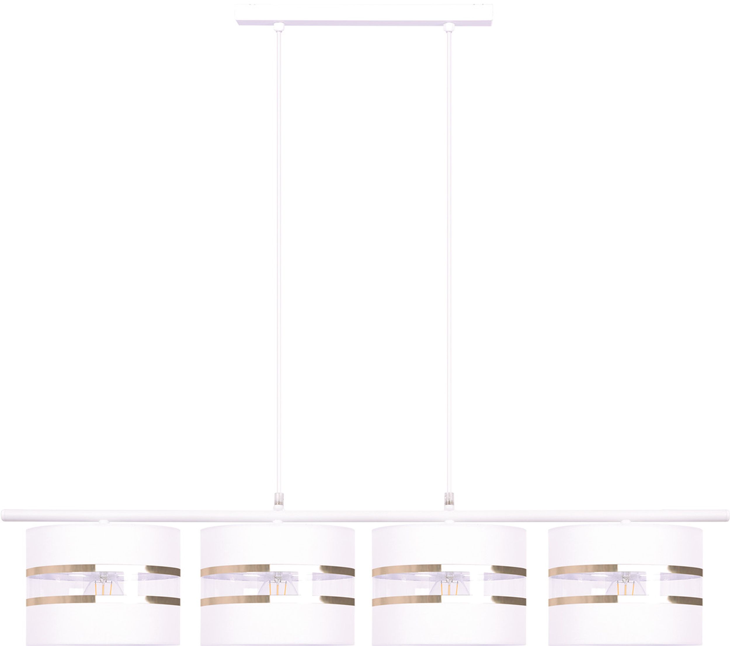 Kaja Victoria Pendelleuchte 4x40 W weiß-transparent-gold K-5213