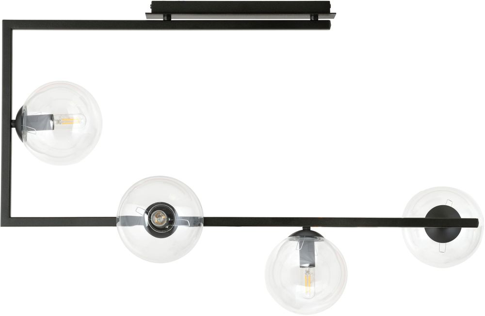 Emibig Soma Deckenlampe 4x10 W schwarz-transparent 1289/4