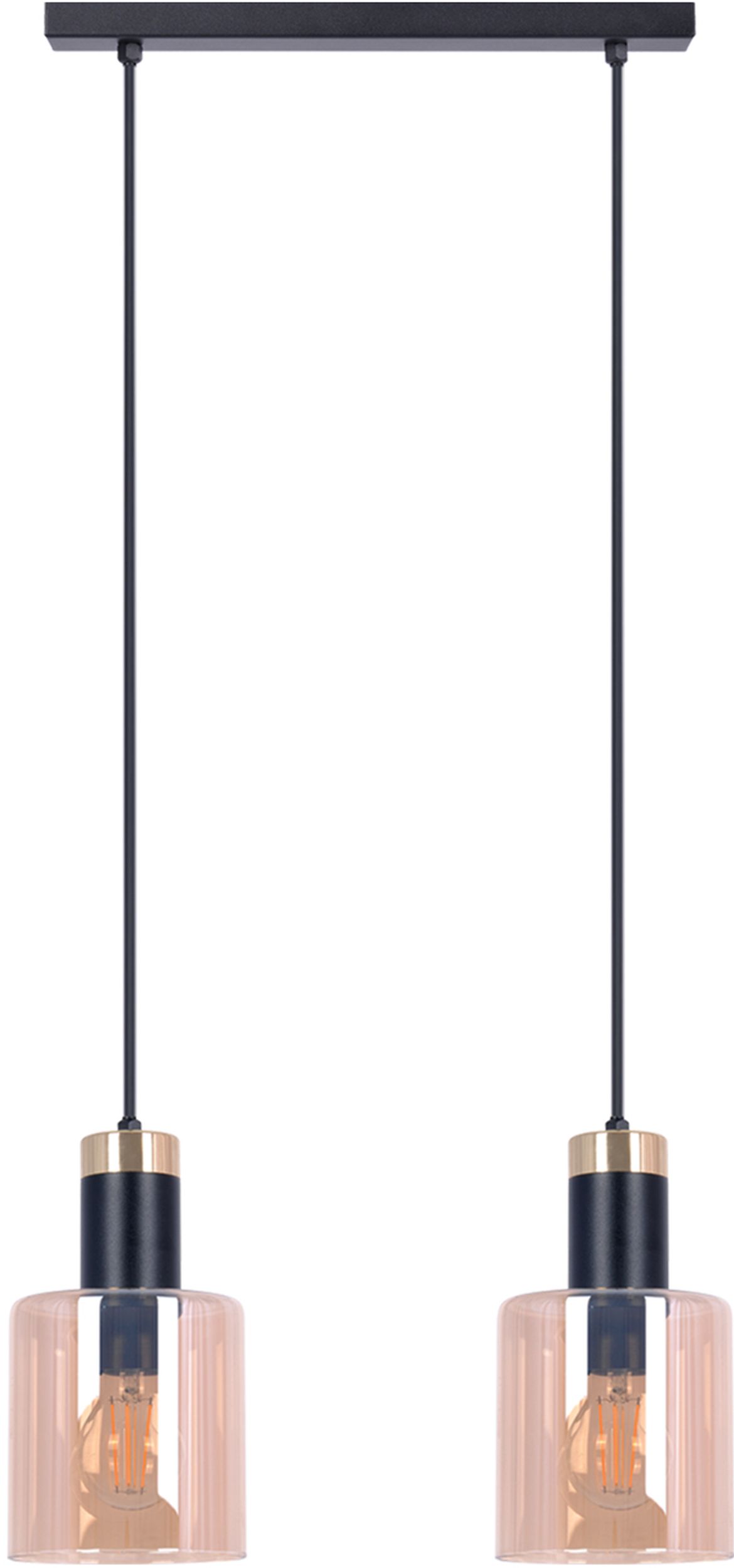 Kaja Alto Pendelleuchte 2x40 W schwarz-gold-bernstein K-5256