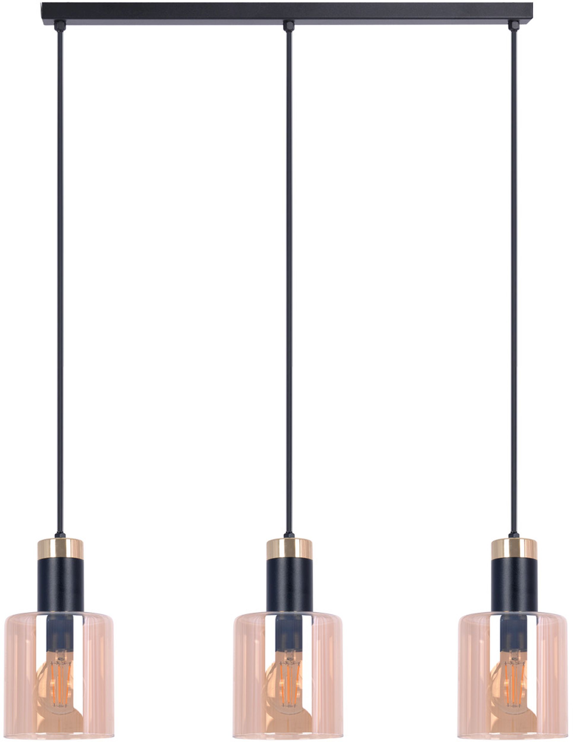 Kaja Alto Pendelleuchte 3x40 W schwarz-gold-bernstein K-5258