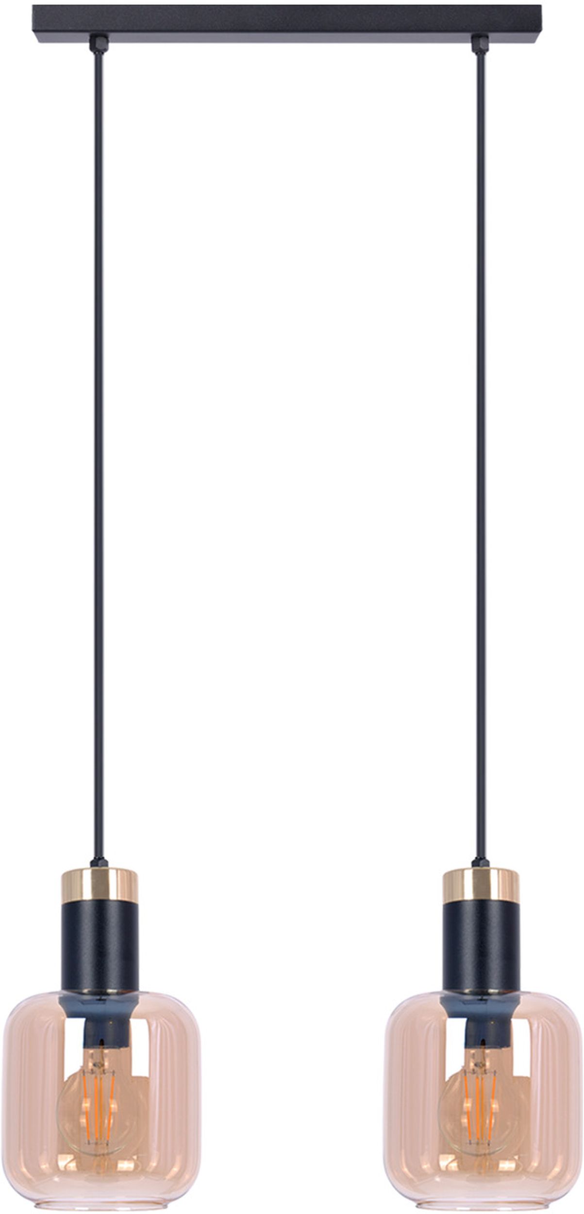 Kaja Doka Pendelleuchte 2x40 W schwarz-gold-bernstein K-5266