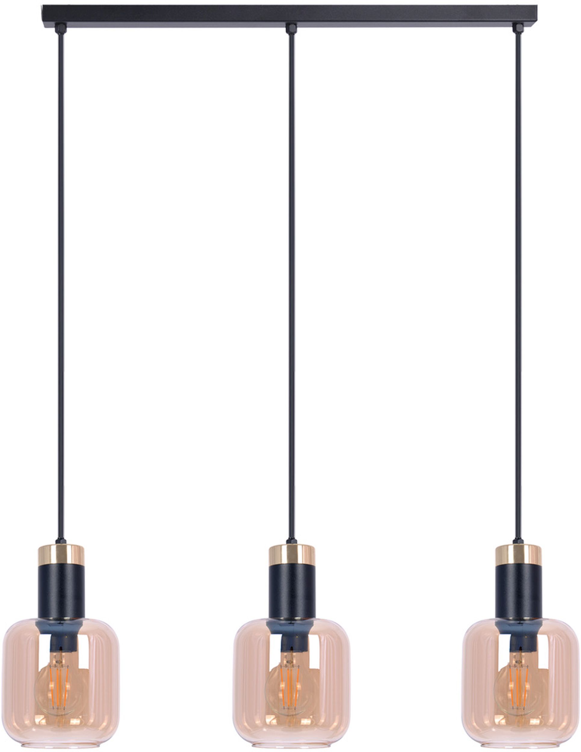 Kaja Doka Pendelleuchte 3x40 W schwarz-gold-bernstein K-5268