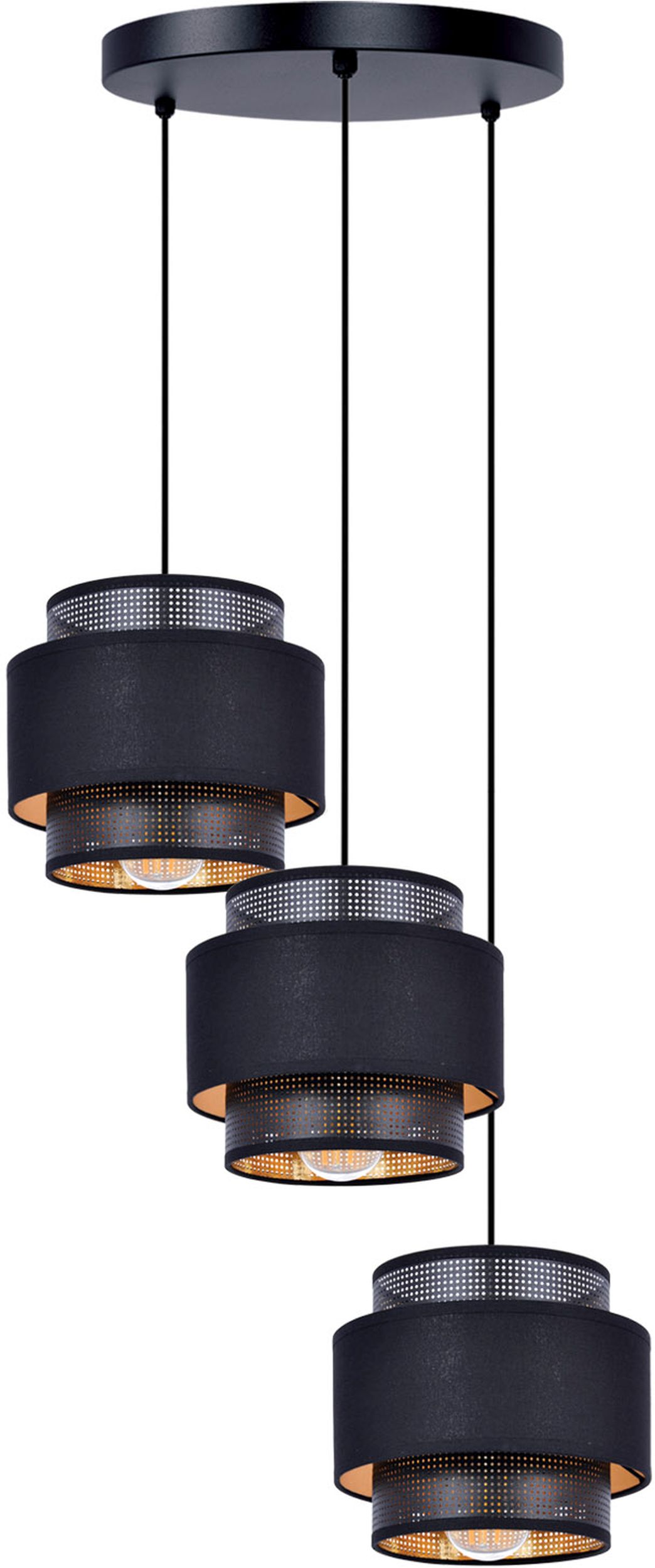 Kaja Amos Pendelleuchte 3x40 W schwarz-gold K-5282