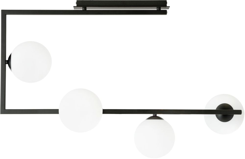 Emibig Soma Deckenlampe 4x10 W schwarz-milchig 1291/4