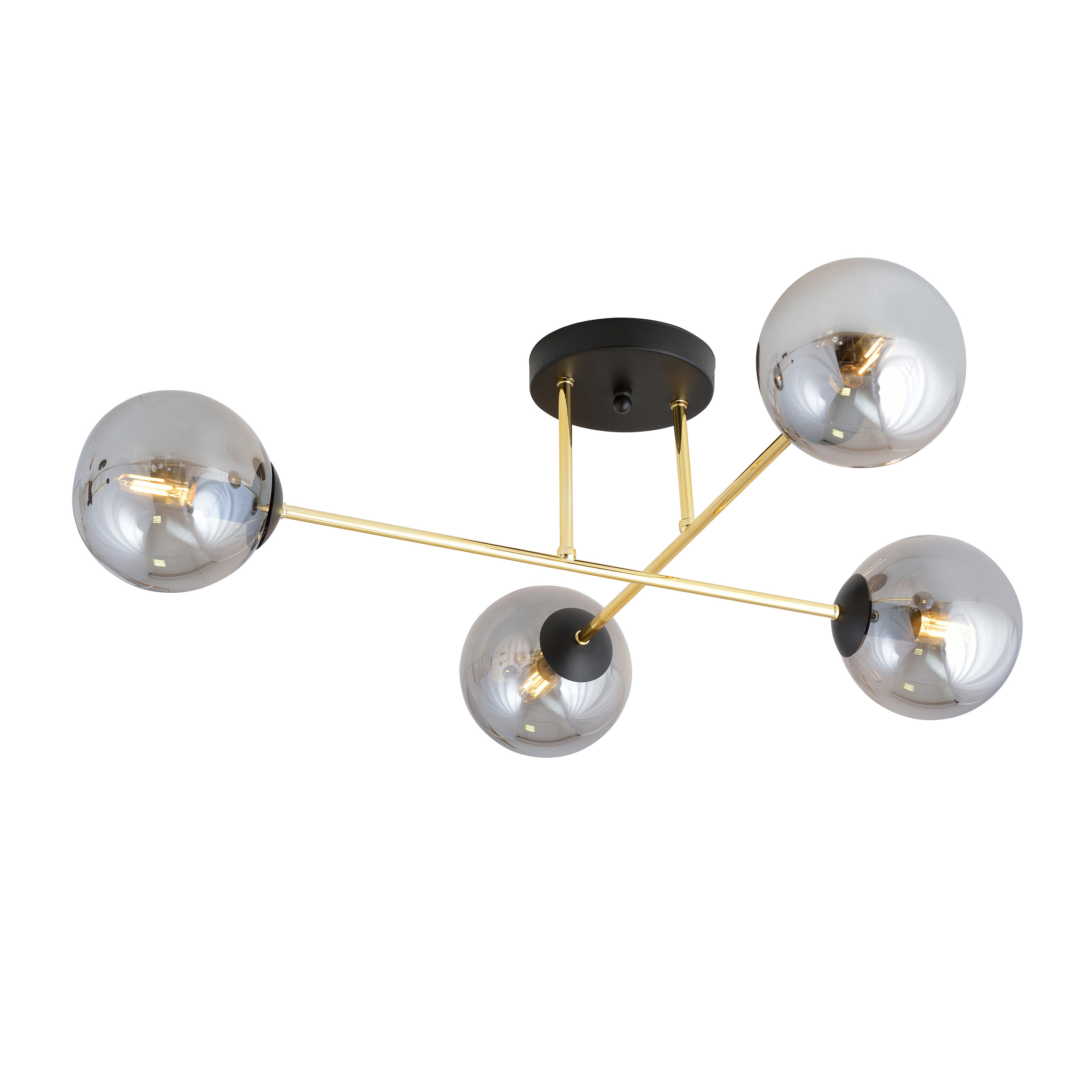 Emibig Magnum Deckenlampe 4x10 W schwarz-gold 1269/4