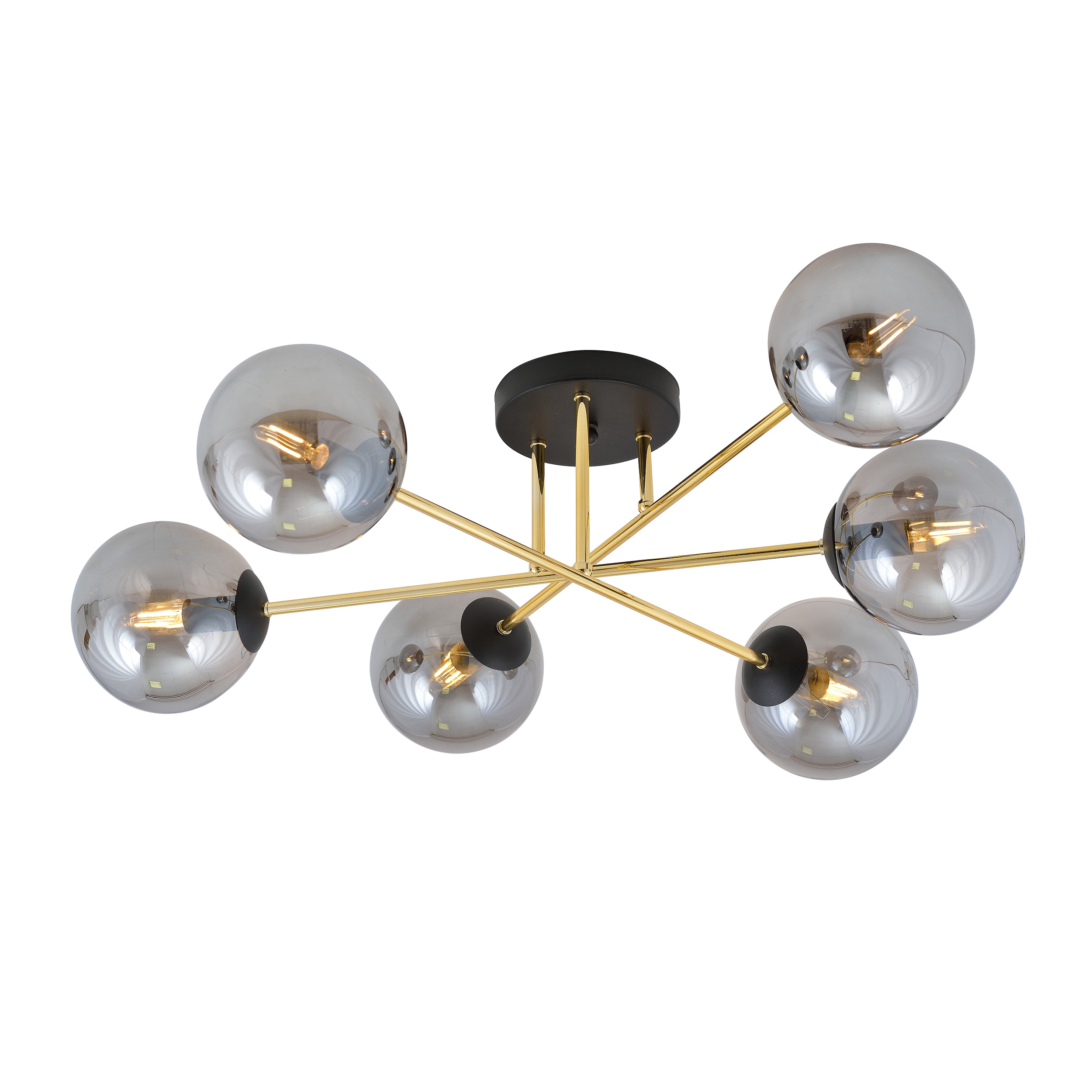 Emibig Magnum Deckenlampe 6x W schwarz-gold 1269/6