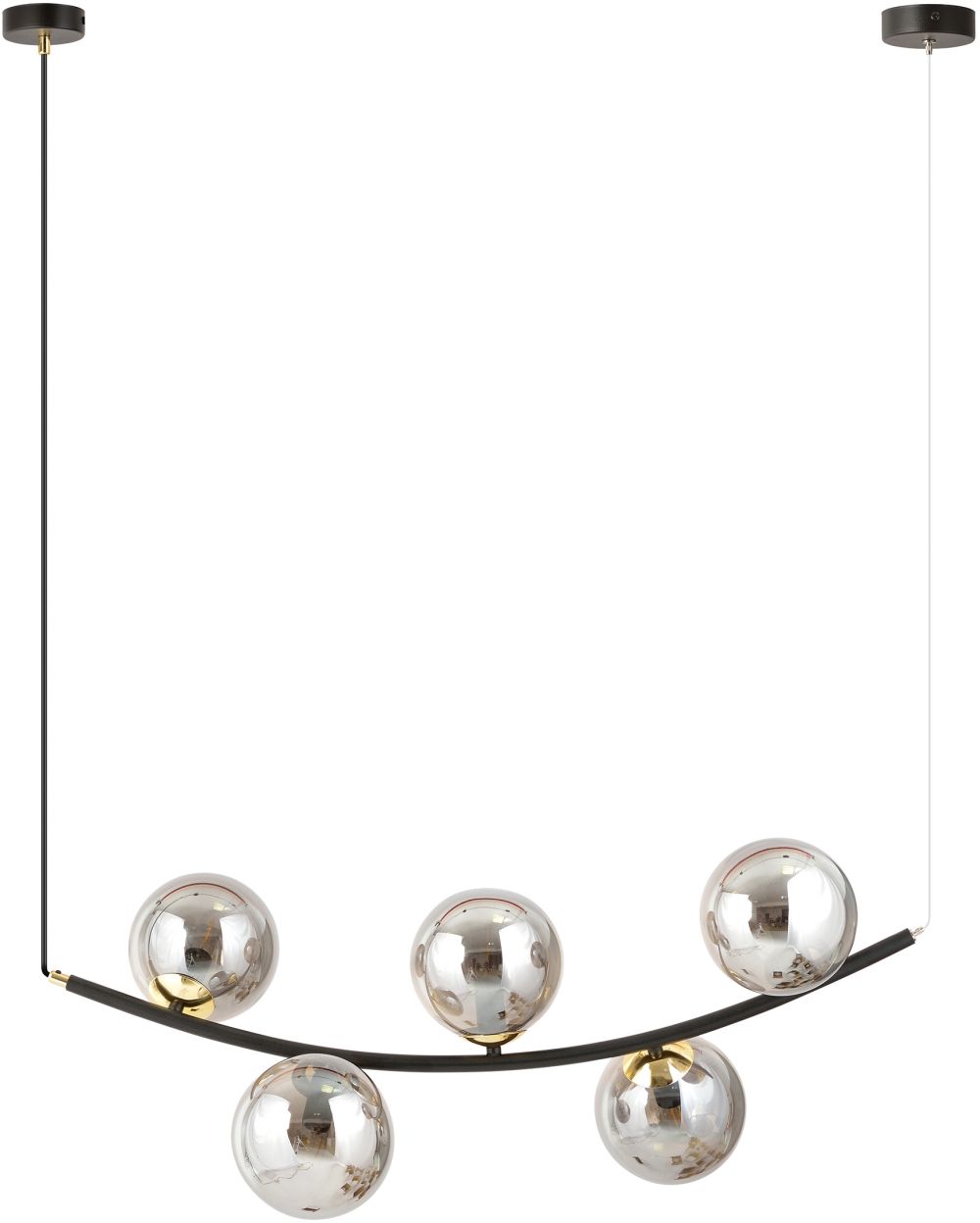 Emibig Ritz Pendelleuchte 5x10 W schwarz-verraucht 1297/5