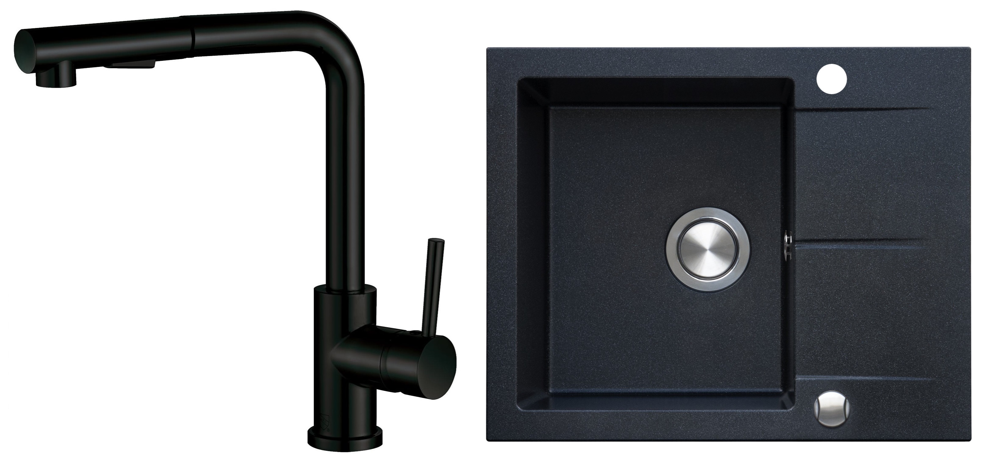 Satz granitspüle Berg Hobart BRQ1411A, küchenarmatur Berg Porta WW 130231PH