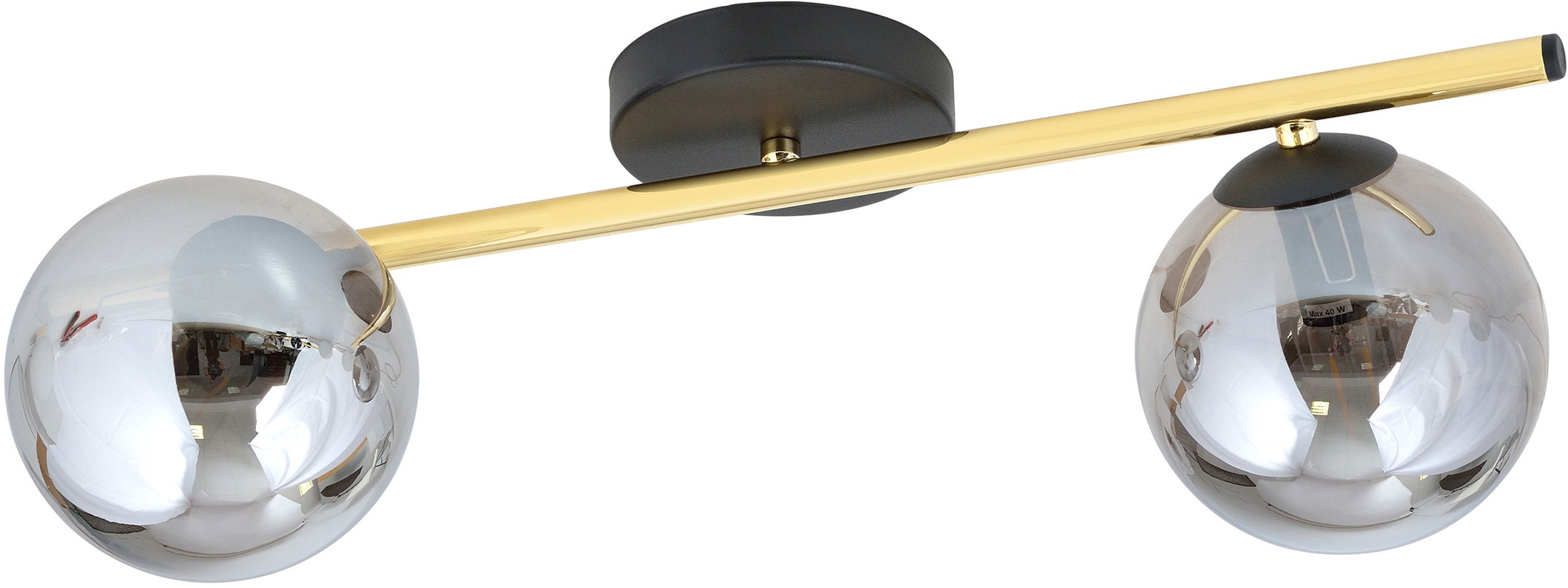 Emibig Splendi Deckenlampe 2x10 W schwarz-gold-graphit 1246/2