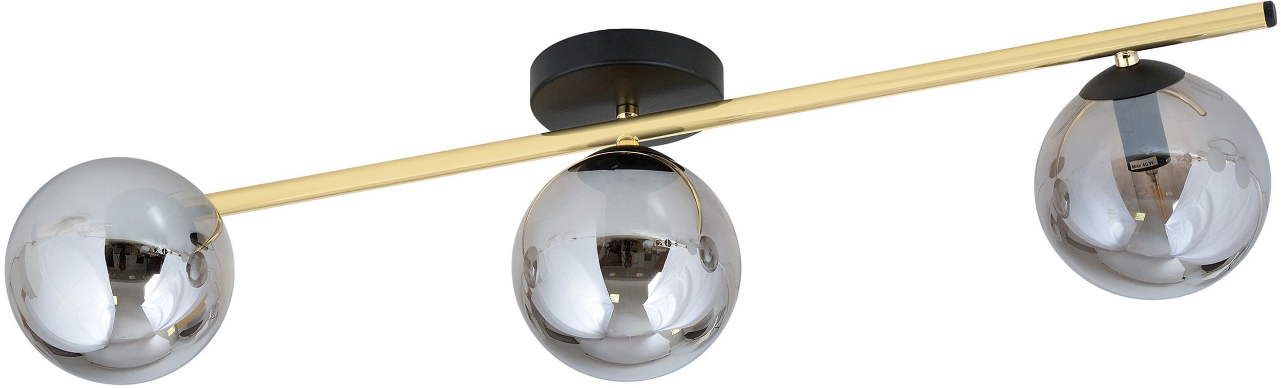 Emibig Splendi Deckenlampe 3x10 W schwarz-gold-graphit 1246/3