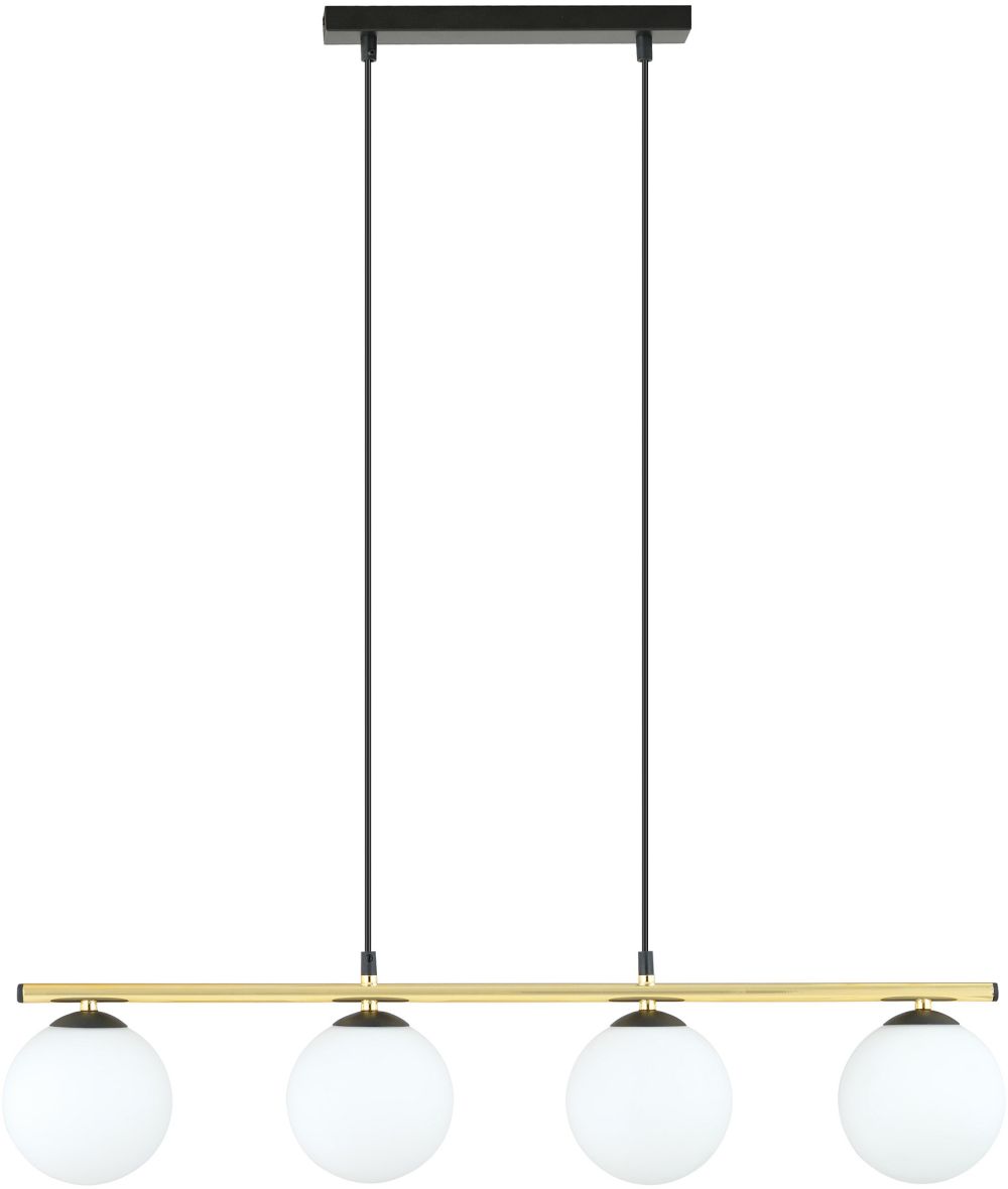 Emibig Allora Pendelleuchte 4x10 W schwarz-milchig 1254/4