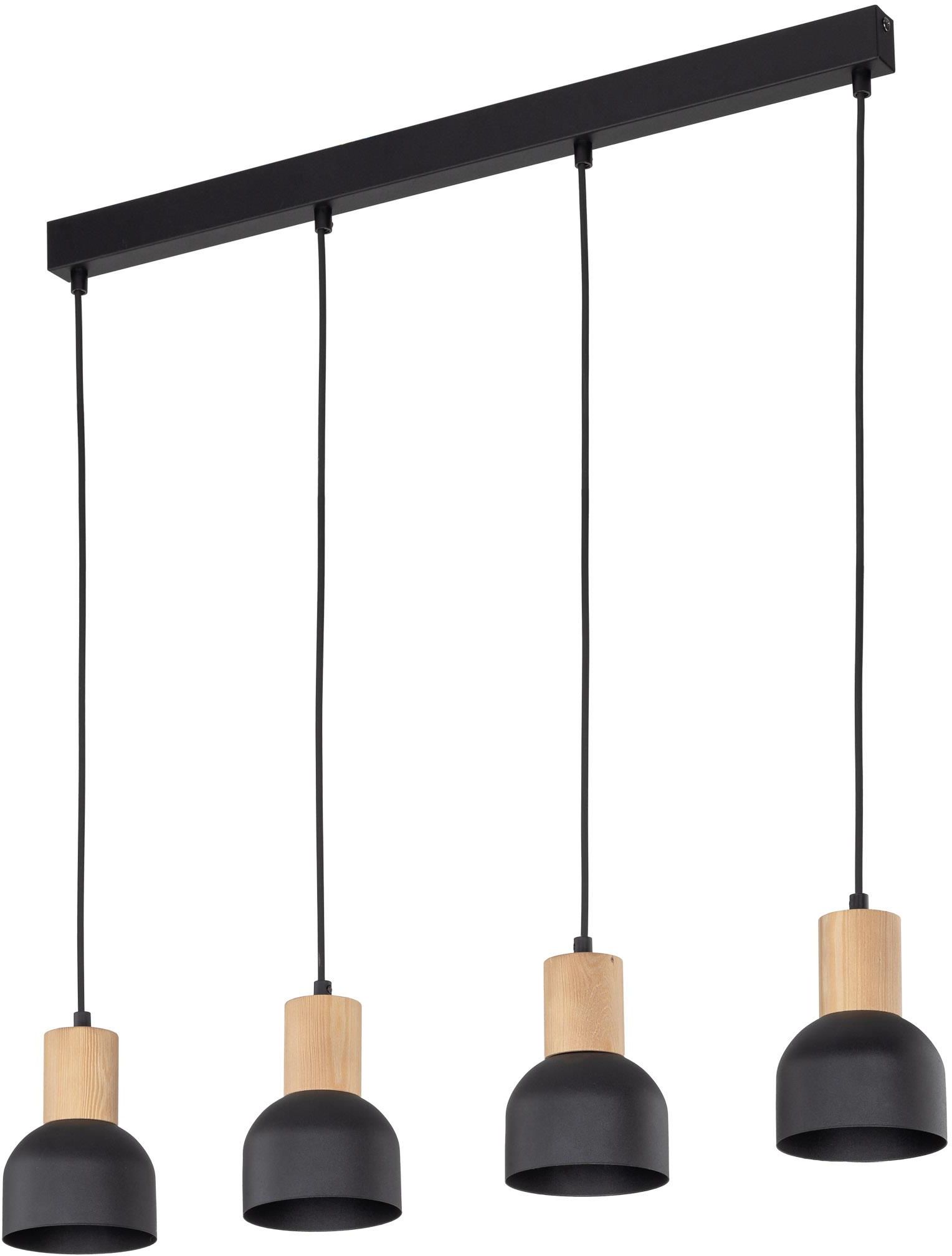 TK Lighting Cairo Pendelleuchte 3x15 W schwarz-holz 4896