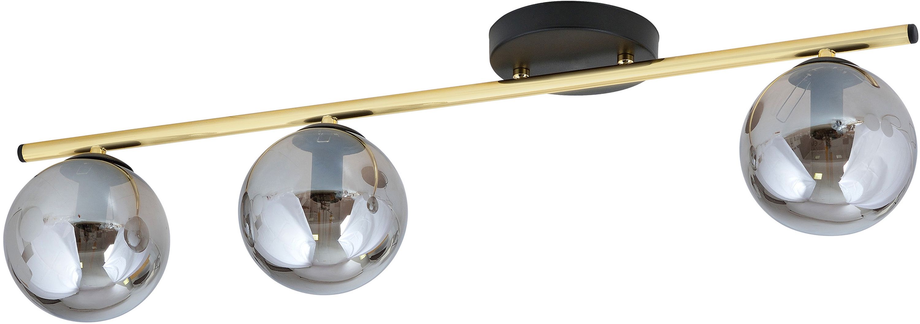 Emibig Monza Deckenlampe 3x10 W schwarz-gold-graphit 1250/3