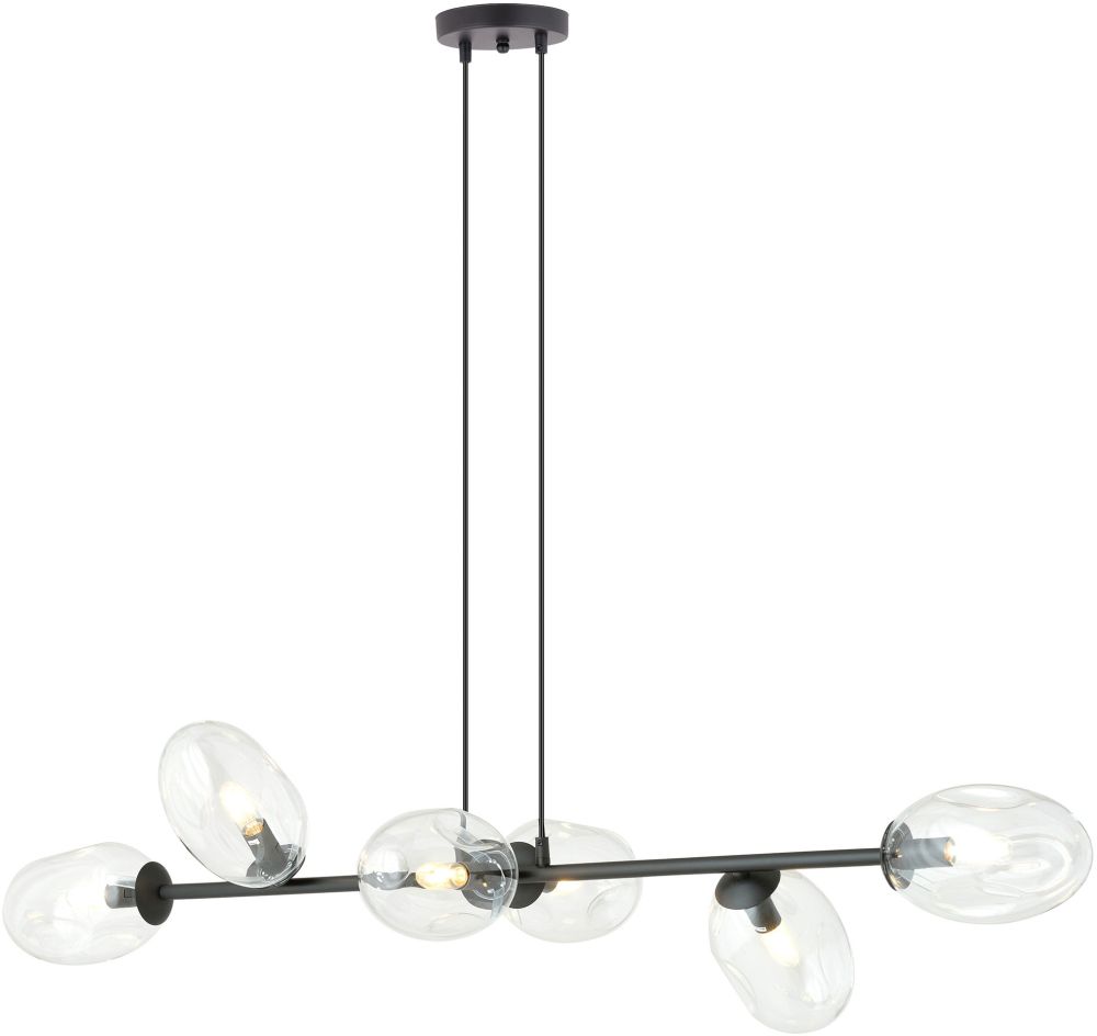 Emibig Pandora Pendelleuchte 6x10 W schwarz-transparent 1262/6