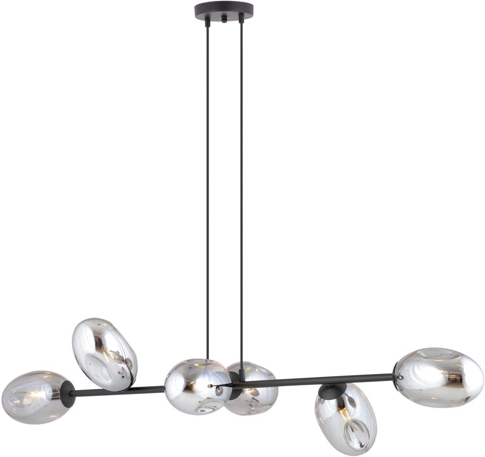 Emibig Pandora Pendelleuchte 6x10 W schwarz-verraucht 1263/6