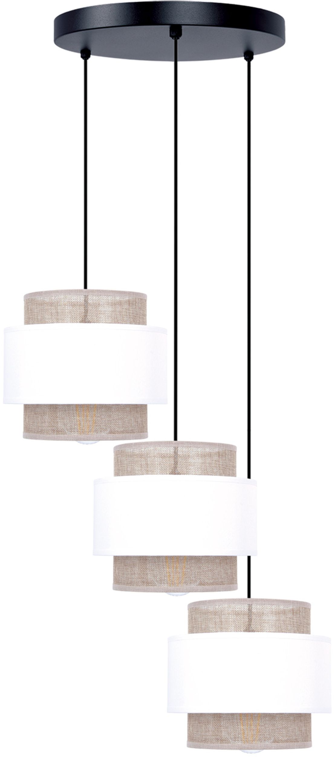 Kaja Cezar Pendelleuchte 3x40 W weiß-beige K-5272