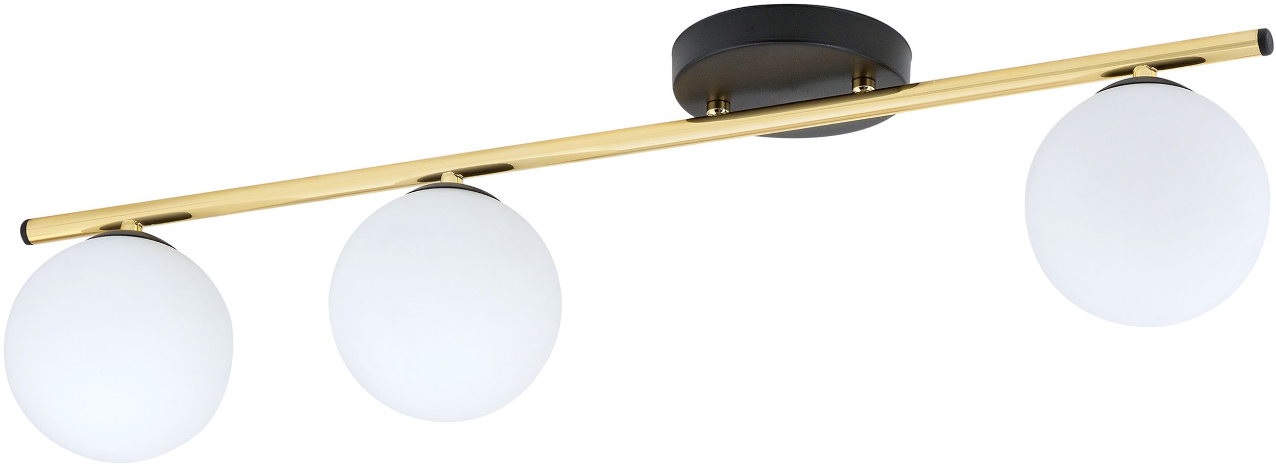 Emibig Monza Deckenlampe 3x10 W schwarz-gold-opal 1252/3