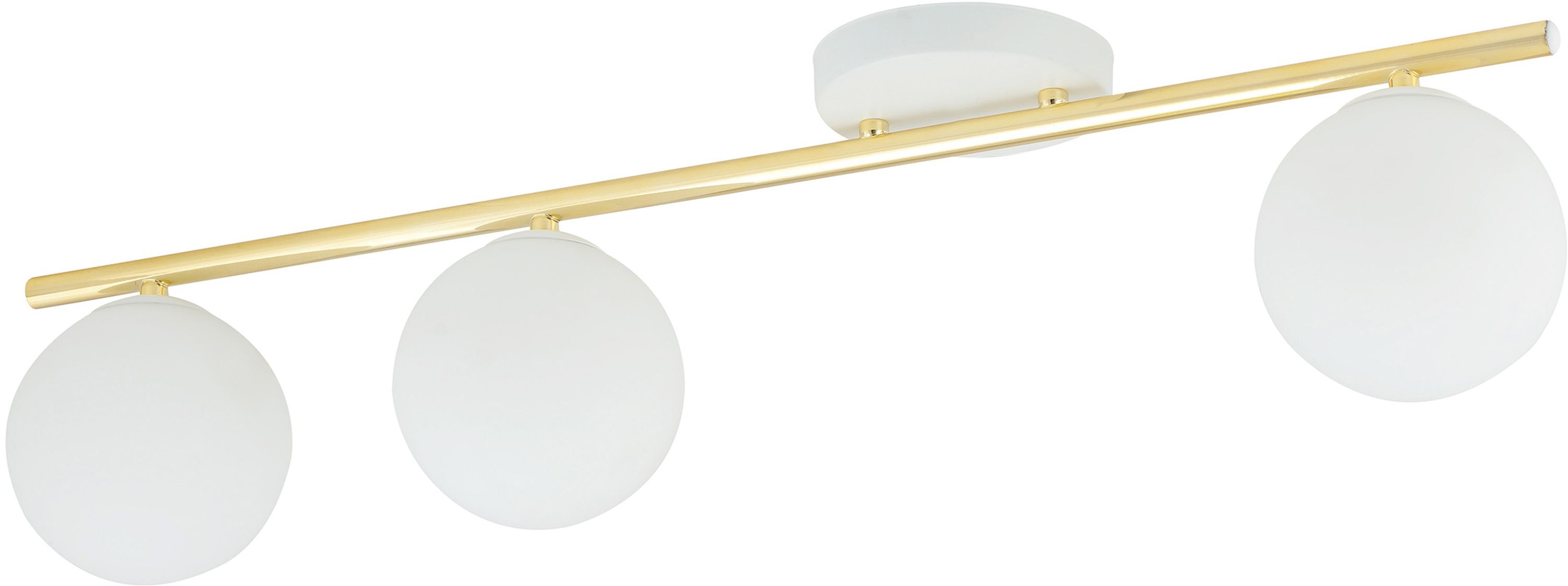 Emibig Monza Deckenlampe 3x10 W weiß-gold-opal 1253/3