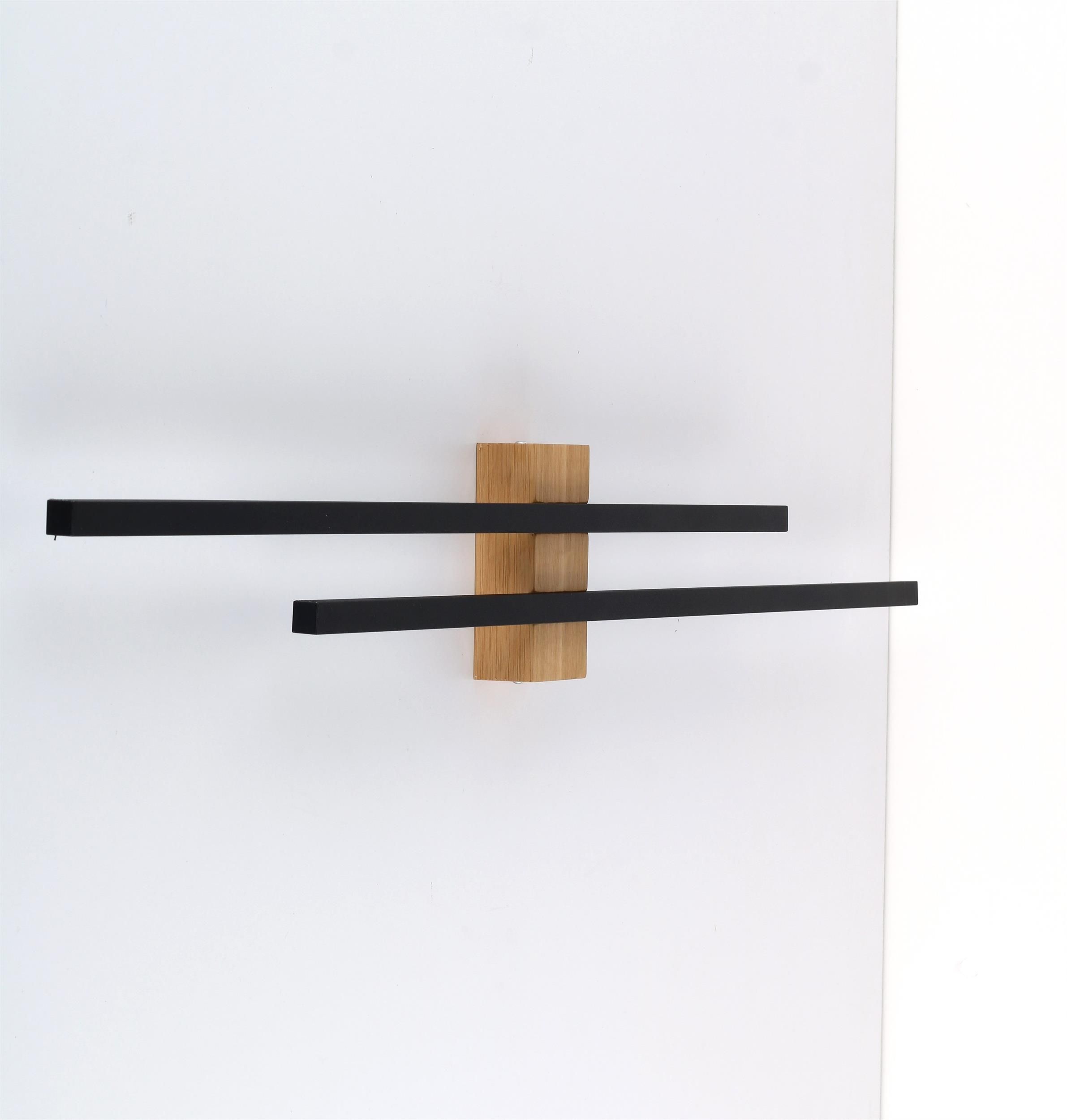 TK Lighting Flash Wandleuchte 2x30 W schwarz-holz 6628