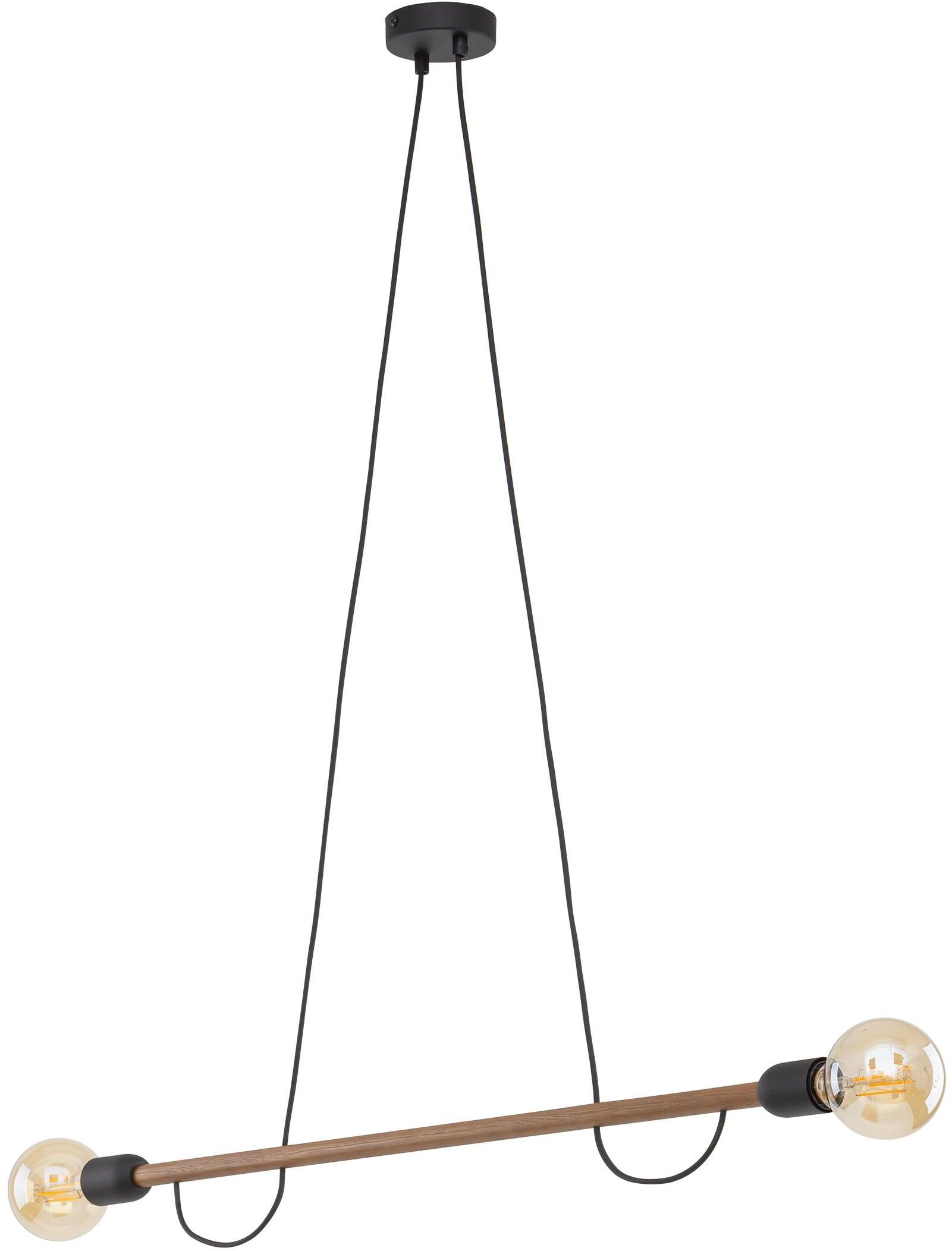 TK Lighting Helix Pendelleuchte 2x15 W schwarz-holz 4948