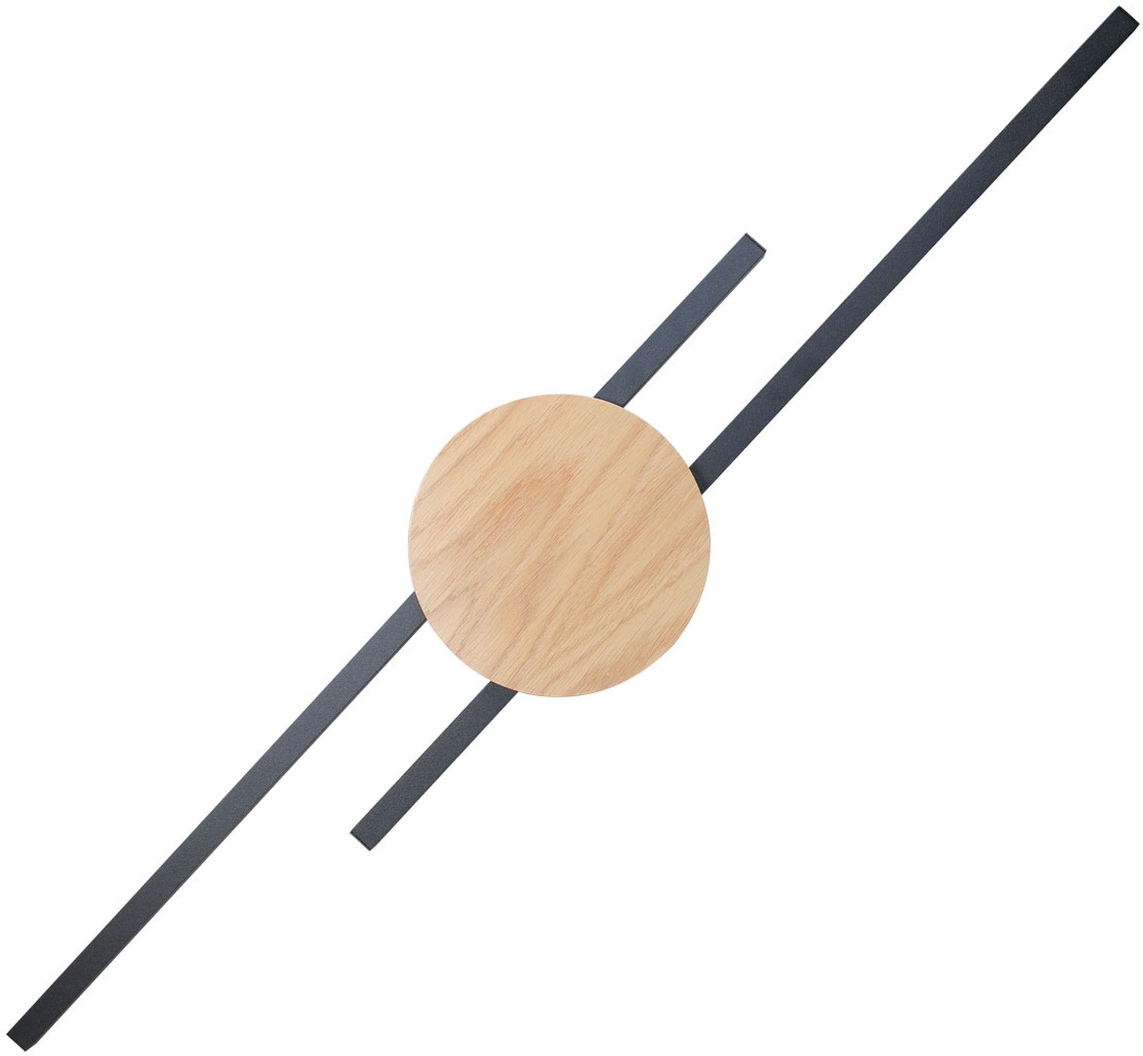 TK Lighting Java Wandleuchte 2x24 W schwarz-holz 1369
