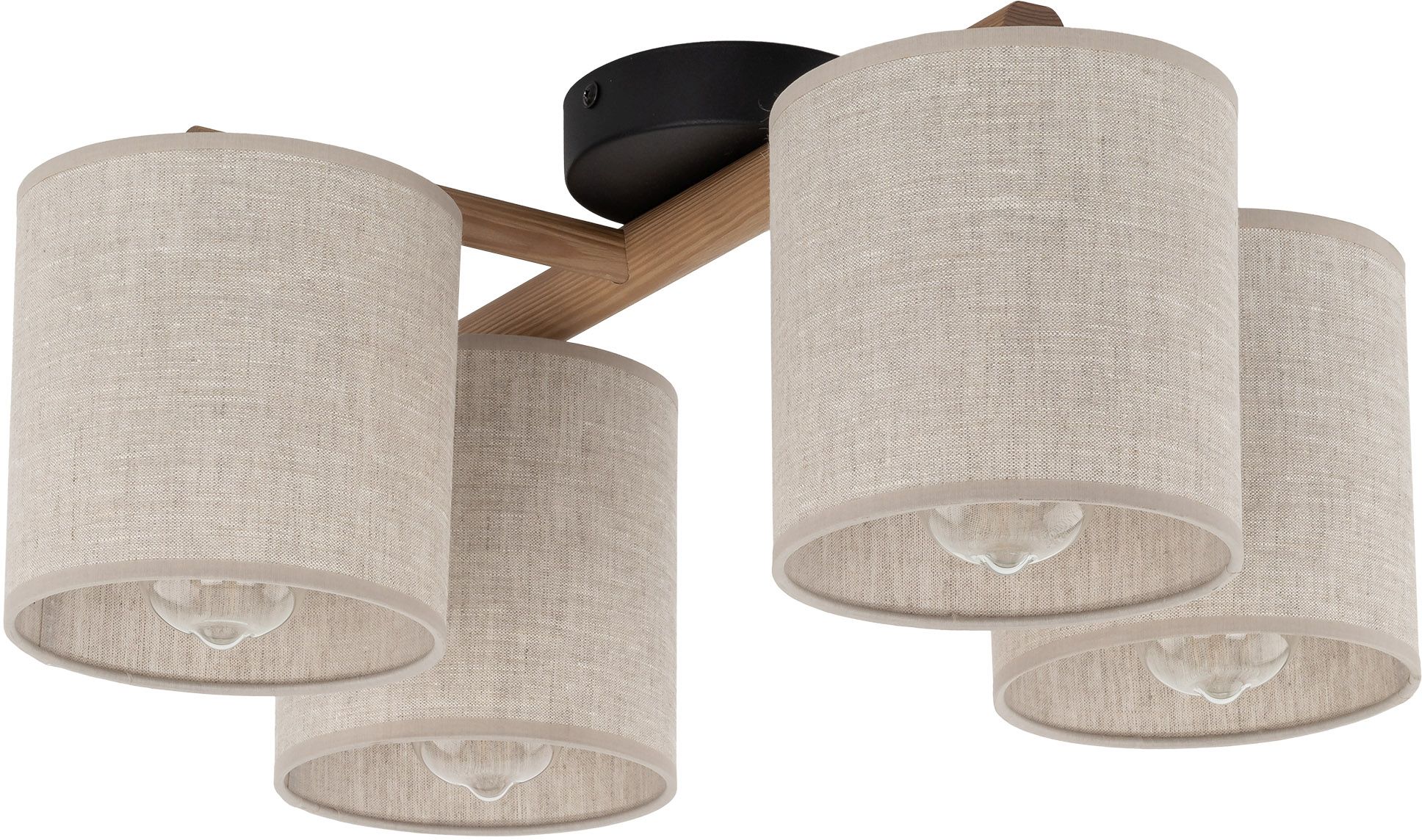 TK Lighting Deva Nature Deckenlampe 4x15 W schwarz-grau-holz 6866