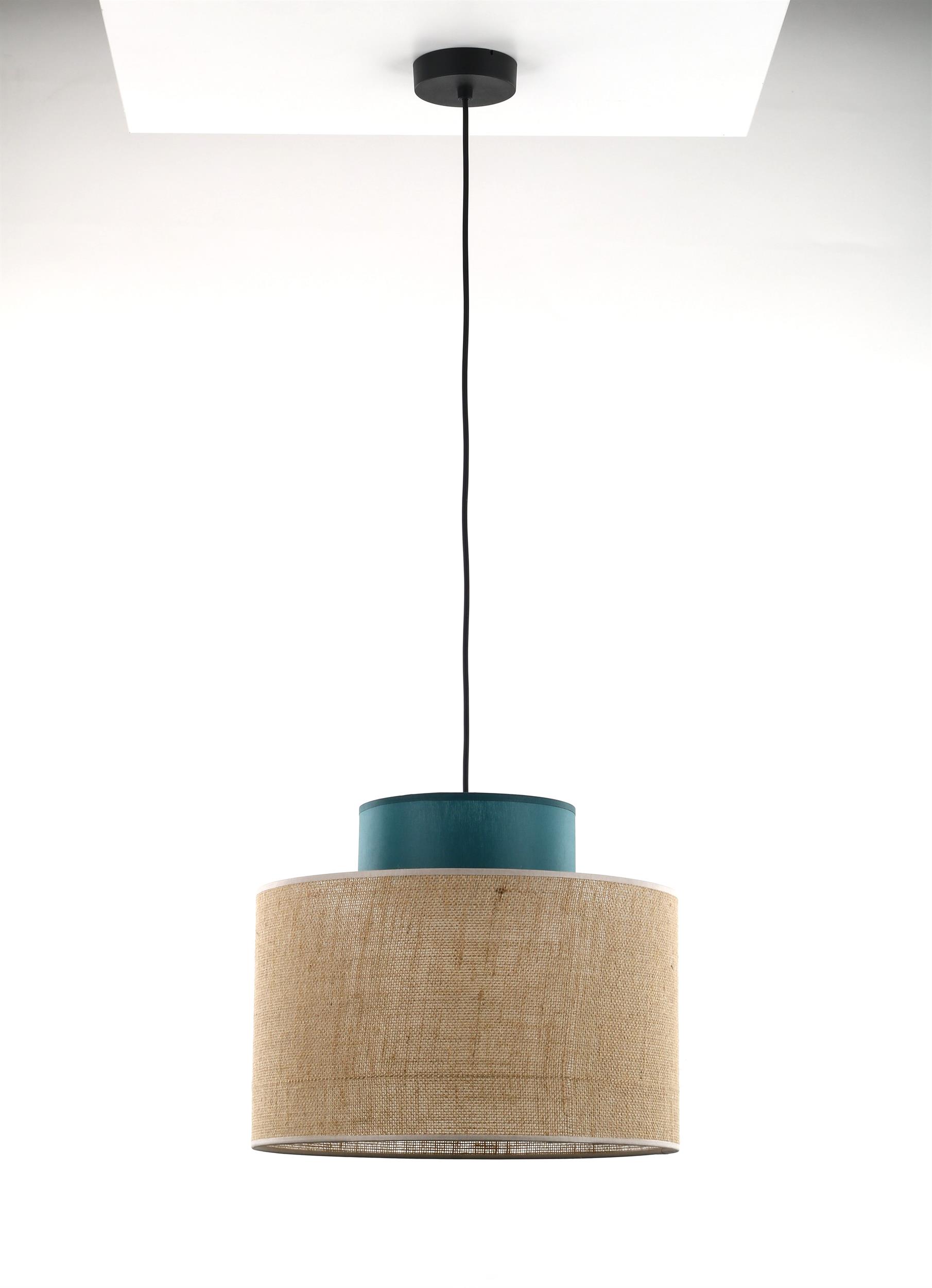 TK Lighting Duo Pendelleuchte 1x15 W schwarz-grün 3256