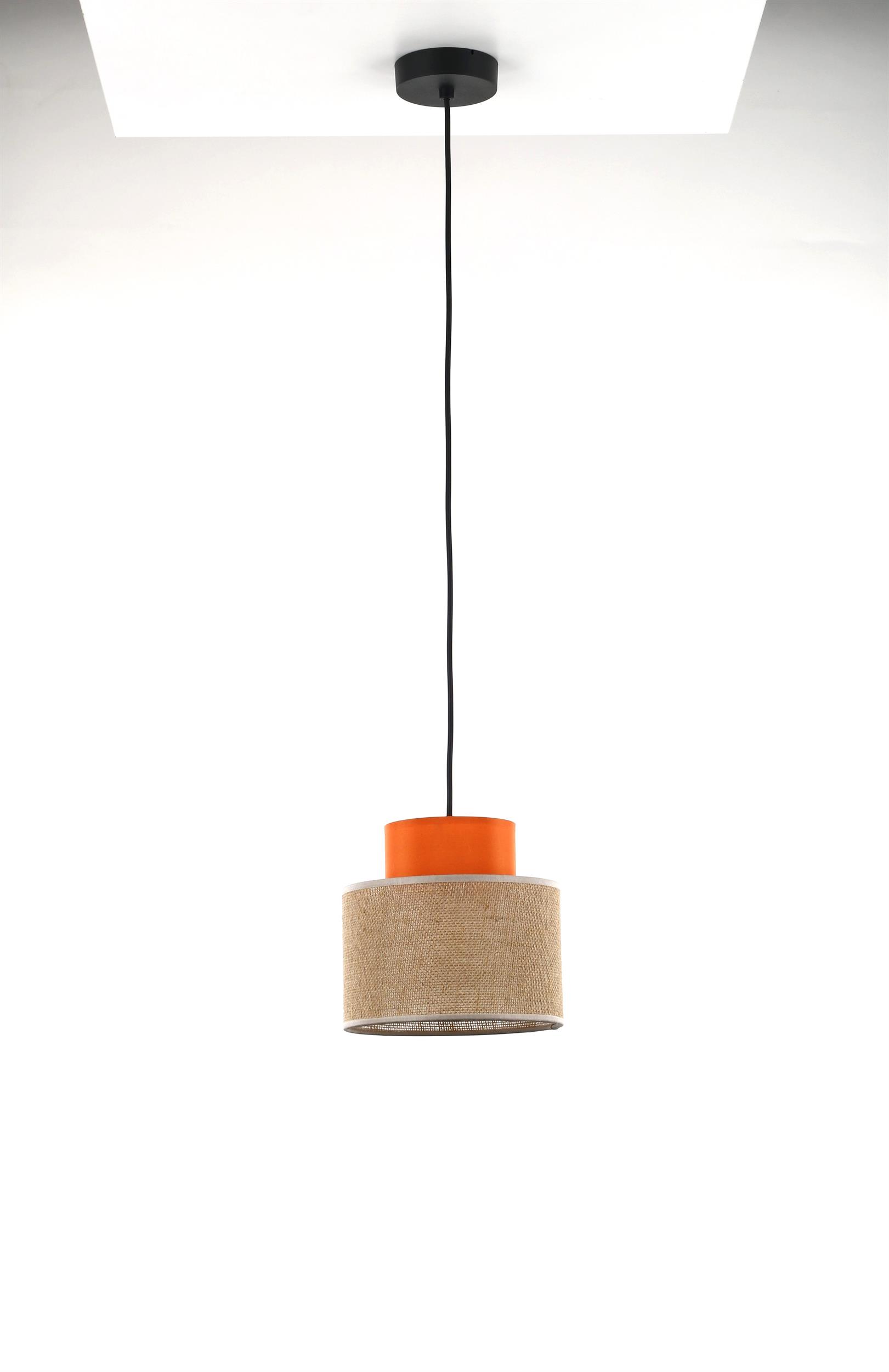 TK Lighting Duo Pendelleuchte 1x15 W schwarz-orange 3255