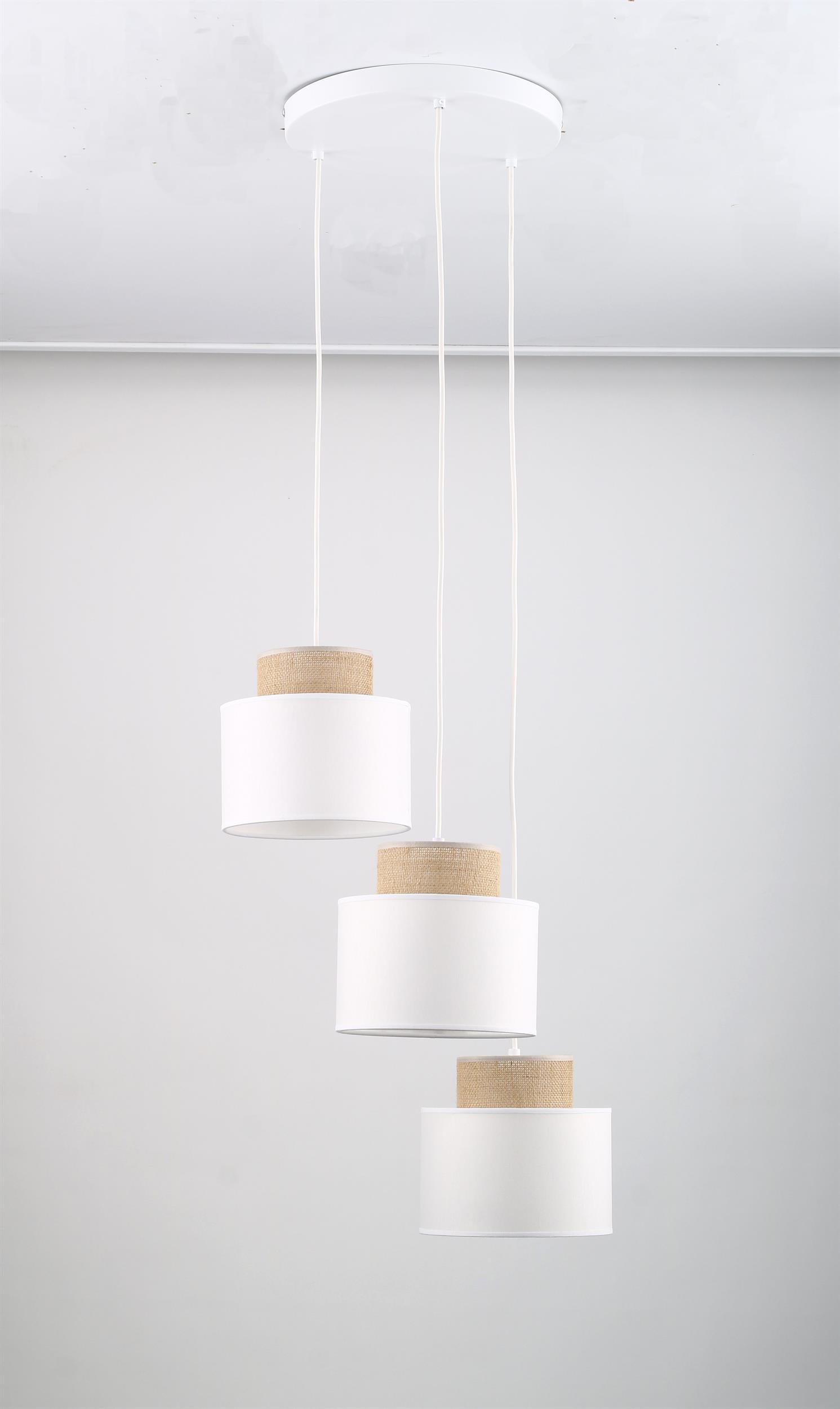 TK Lighting Duo Pendelleuchte 3x15 W weiß 2594