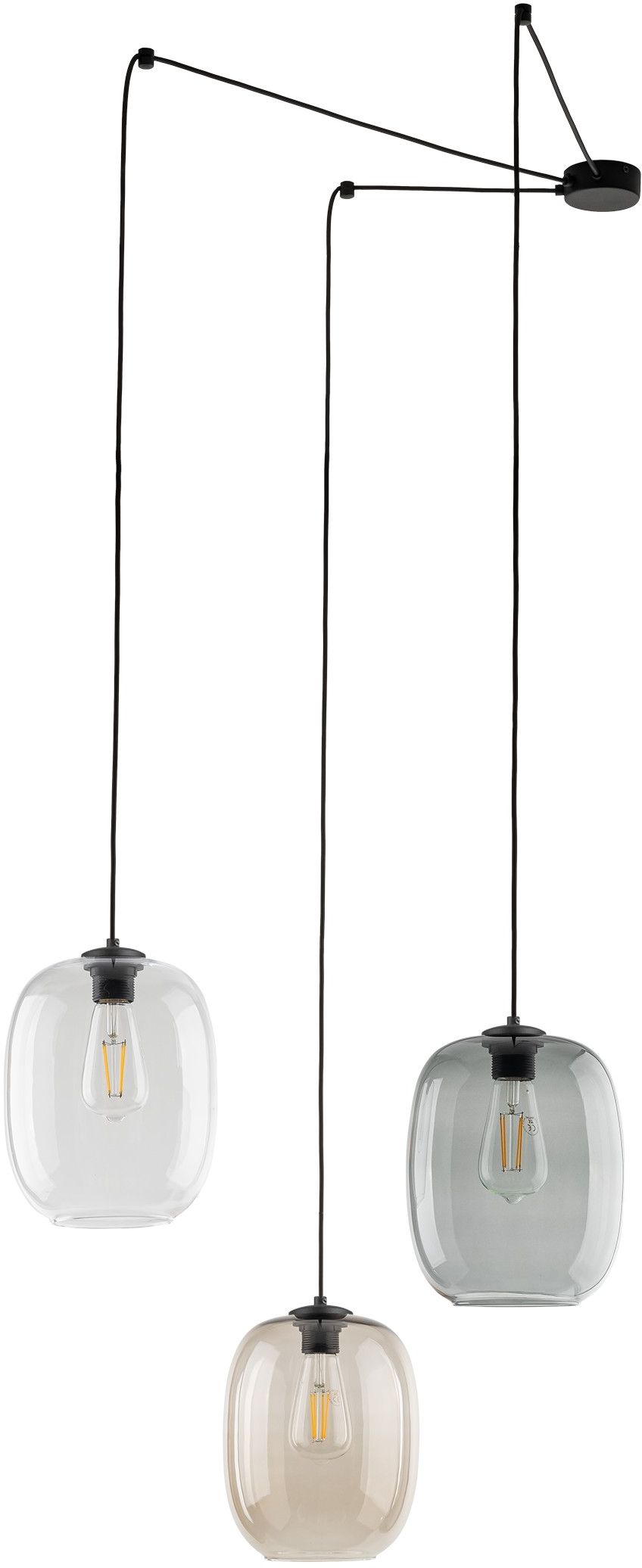 TK Lighting Elio Pendelleuchte 3x15 W schwarz 5972