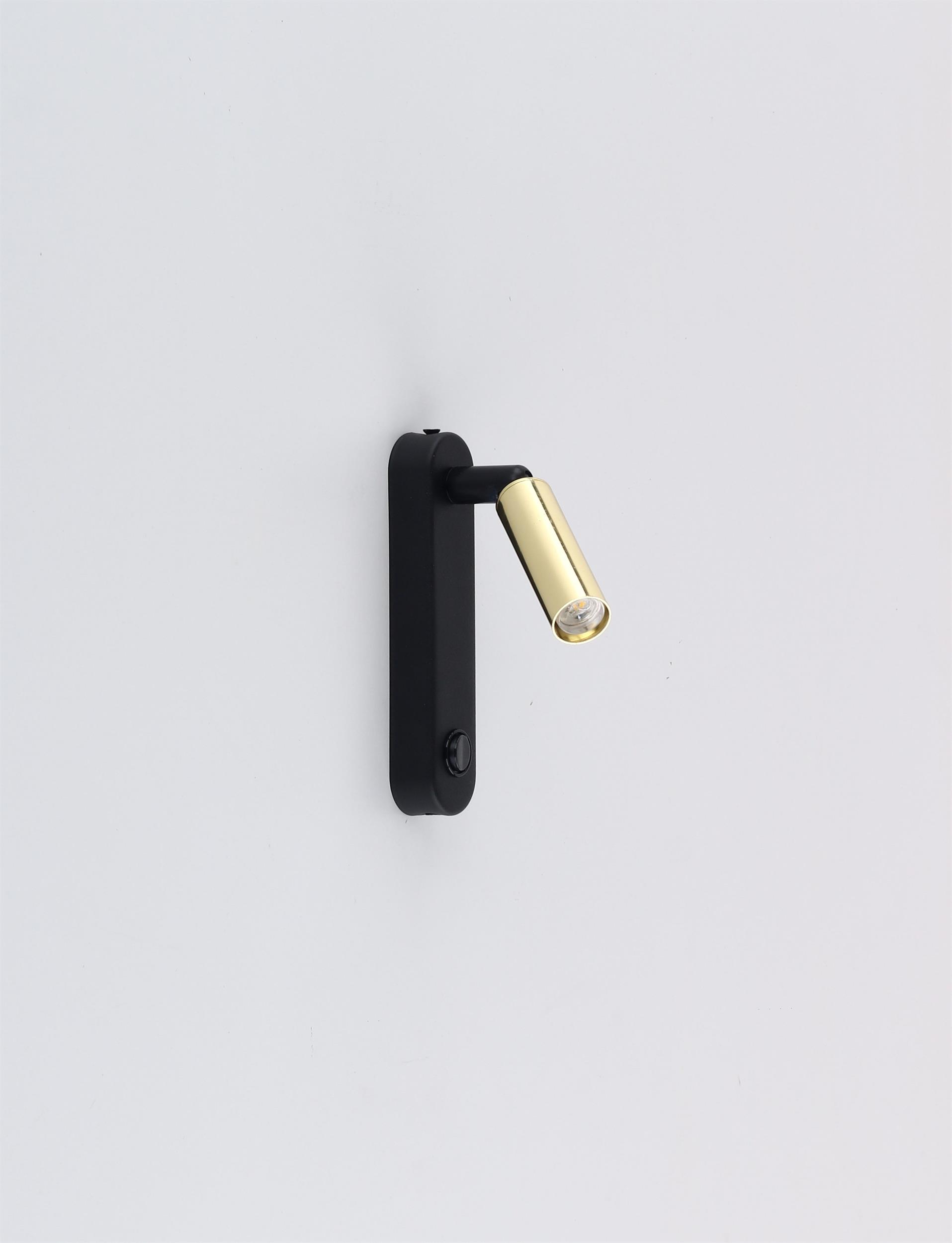 TK Lighting Enza Wandleuchte 1x6 W schwarz-gold 6623