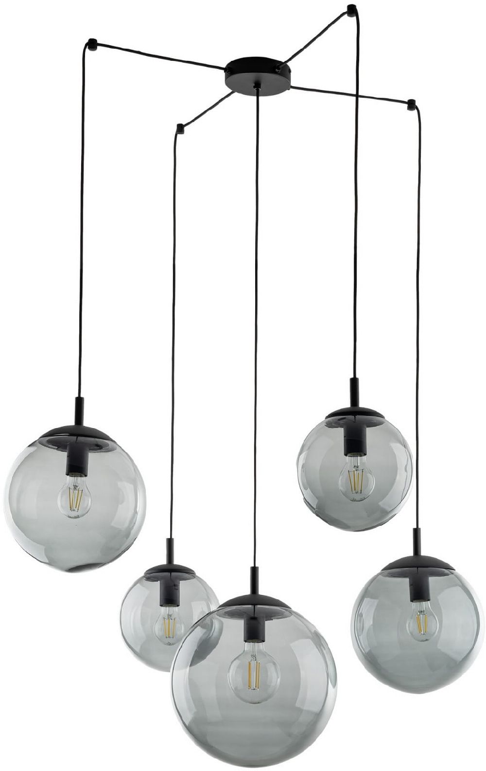 TK Lighting Esme Pendelleuchte 5x5 W schwarz-graphit 5382