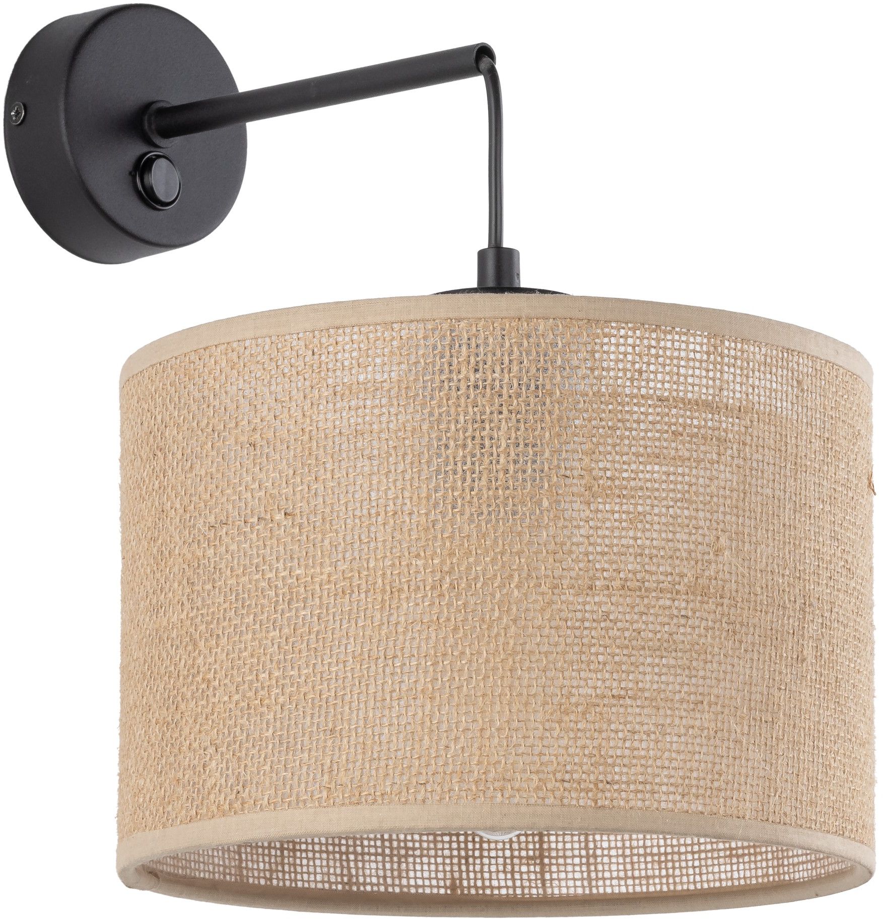 TK Lighting Juta Wandleuchte 1x15 W schwarz-beige 6858