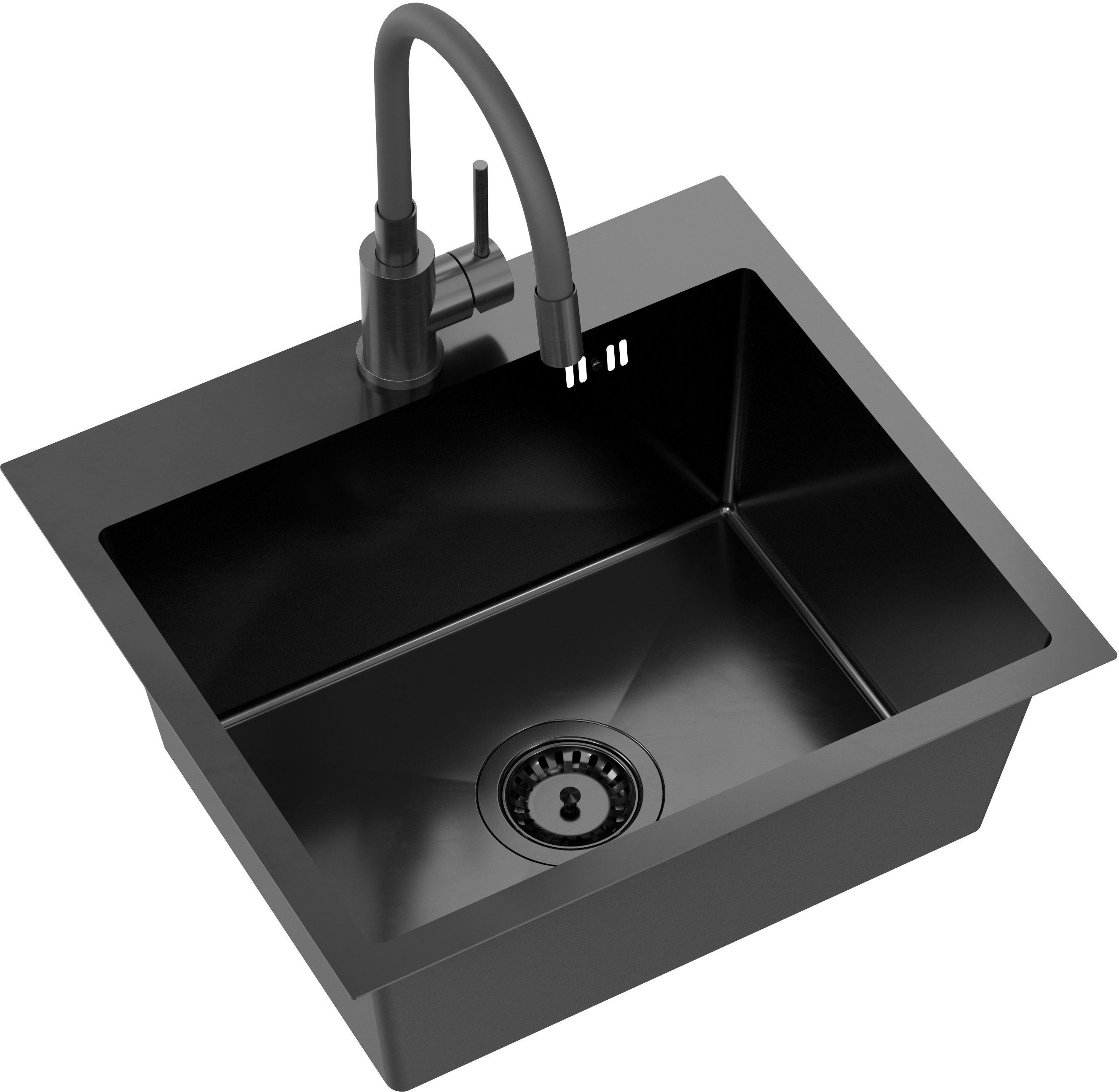 Quadron Luke waschbecken mit wasserhahn schwarz/schwarz ZH5045PVDBLM_3323503PVDBLM