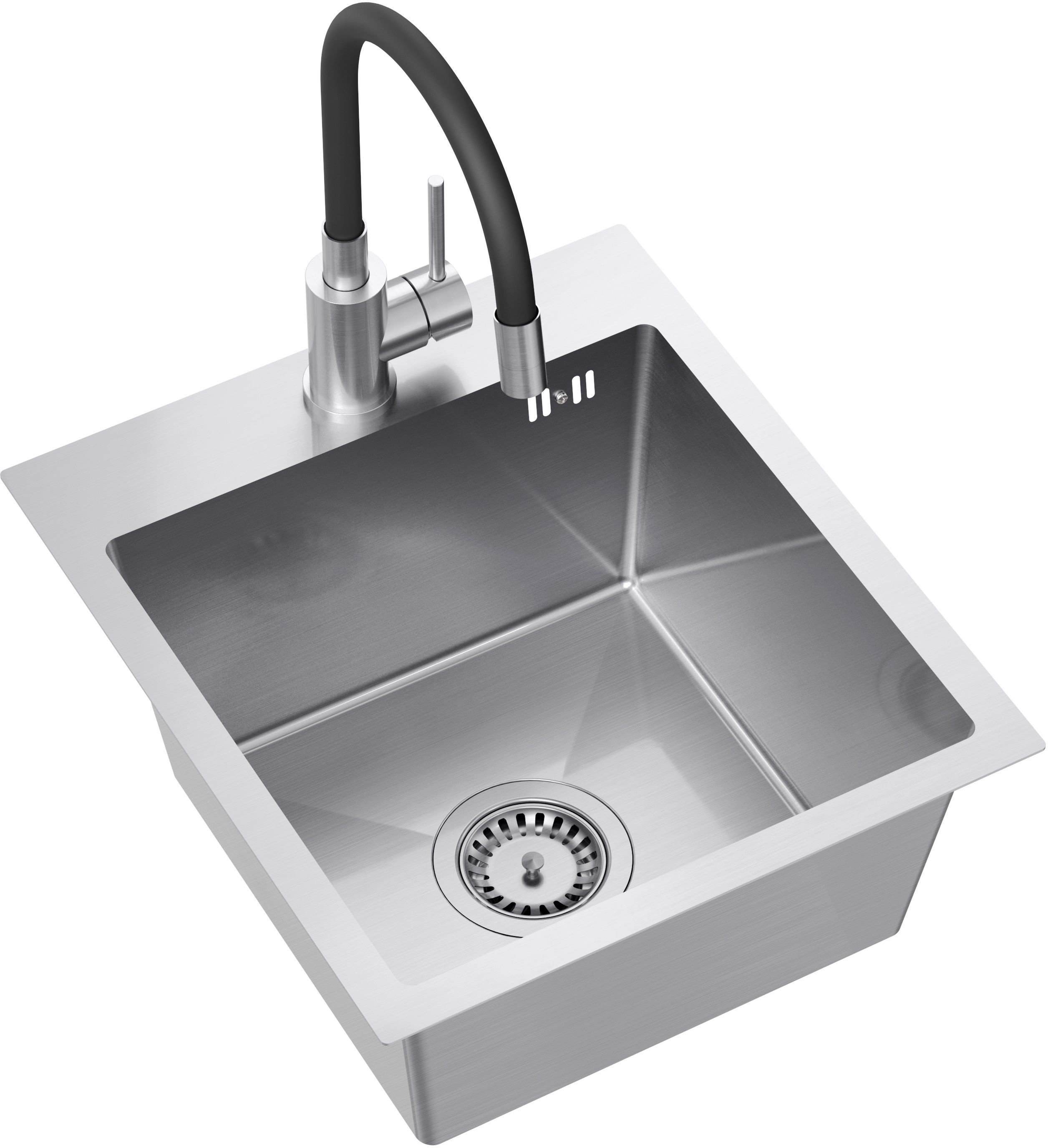 Quadron Luke waschbecken mit wasserhahn stahl/stahl ZH4045BS_3323503BL