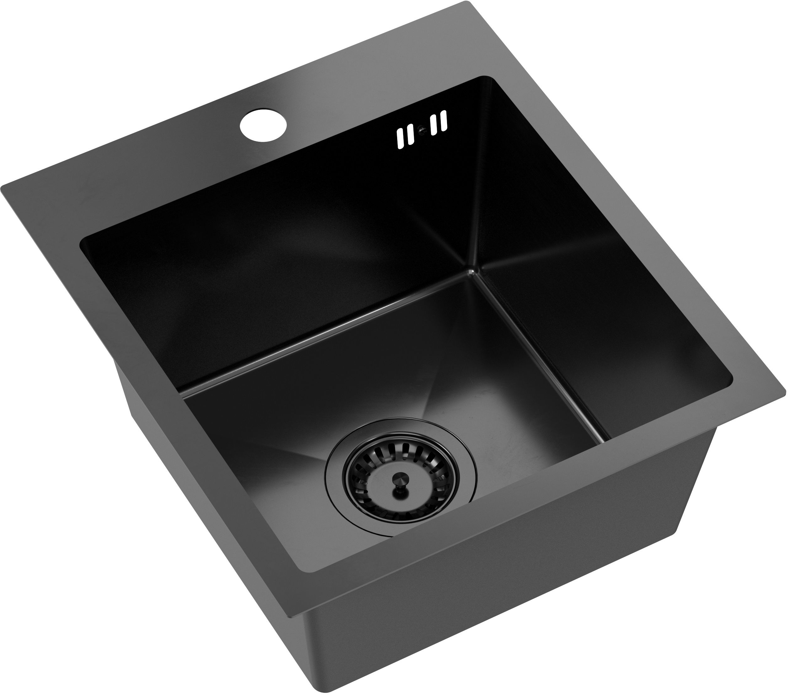 Quadron Luke Stahlspüle mit Siphon 40x45 cm ZH4045PVDBLM