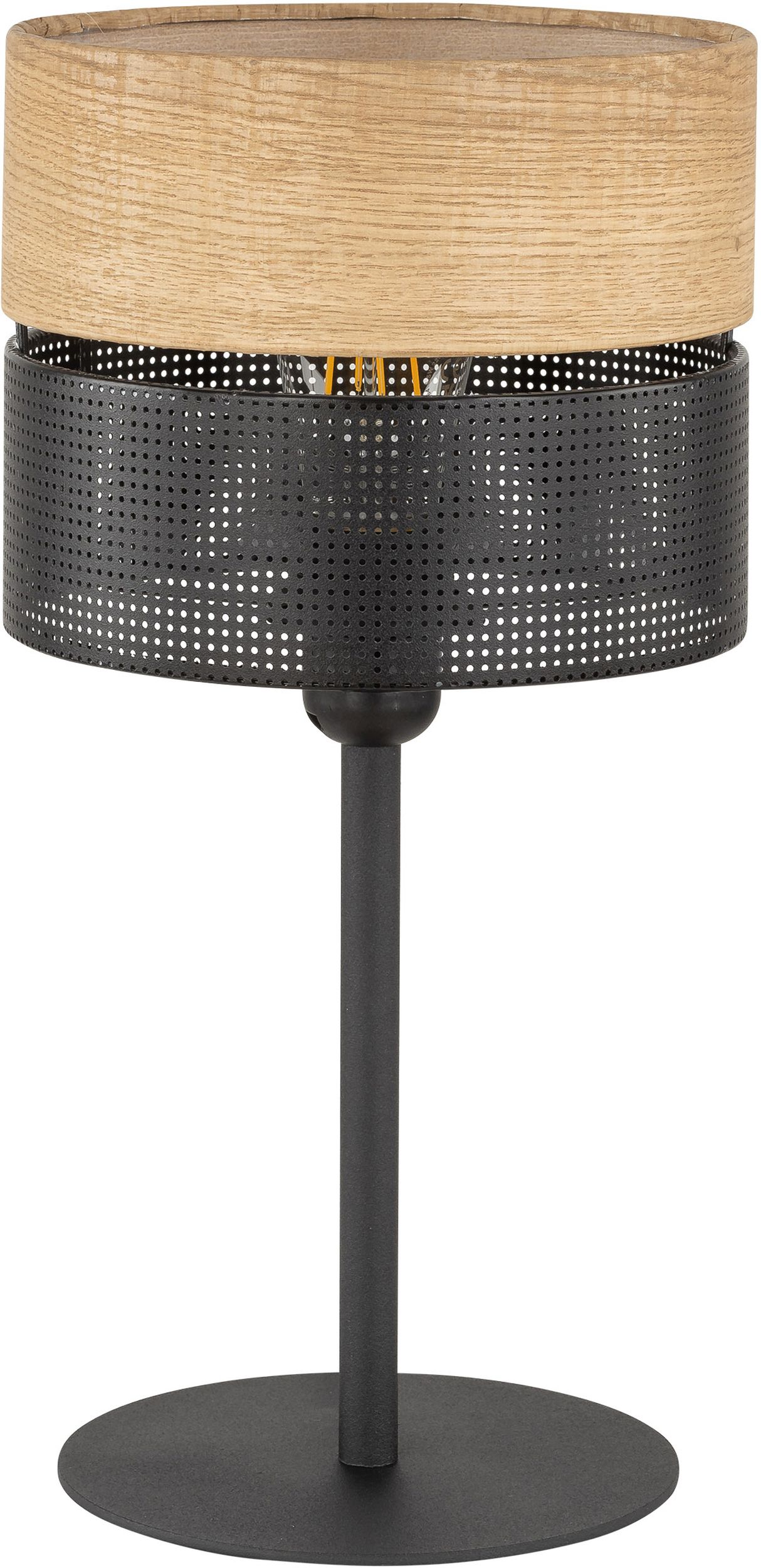 TK Lighting Nicol Tischlampe 1x15 W schwarz-holz 5124