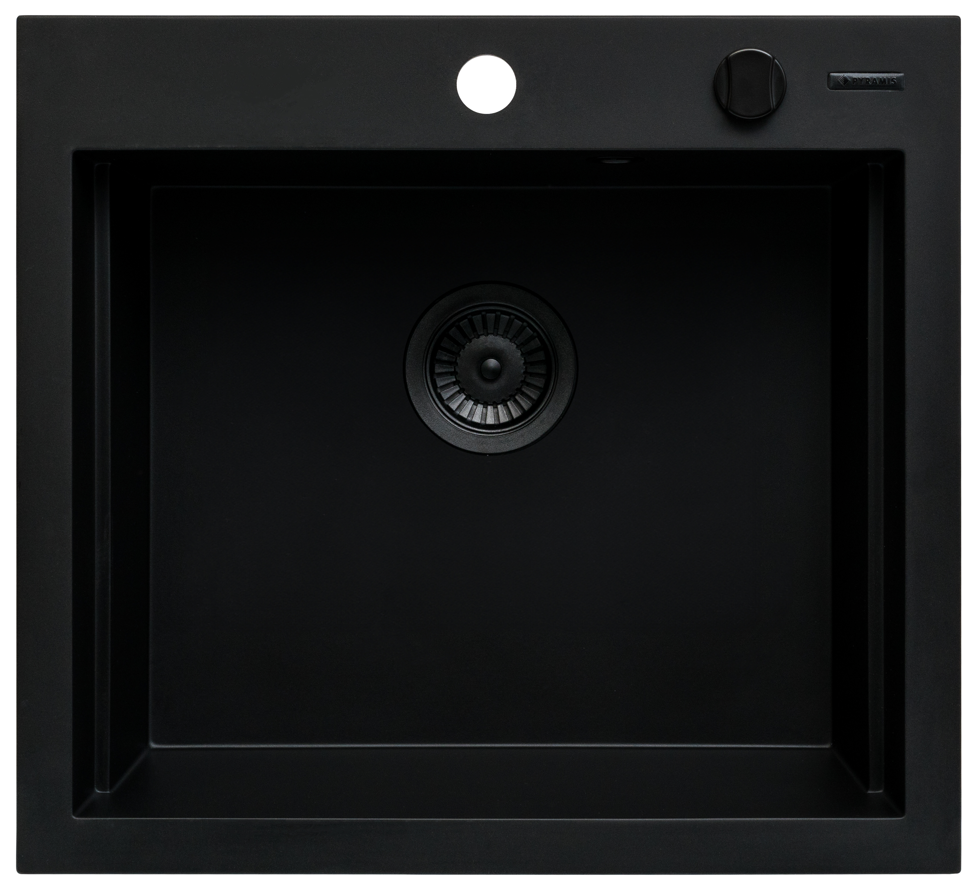 Pyramis Siros granitspüle 57x51.5 cm schwarz 070169002