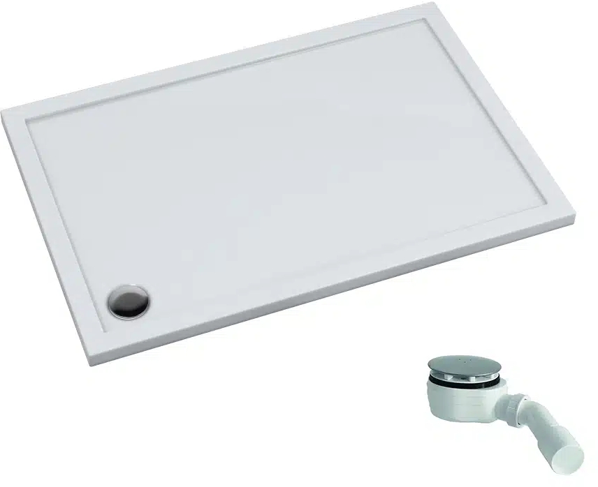 Schedpol Caspar New Rechteckige Duschwanne mit Siphon 100x80 cm weiß 3.2336