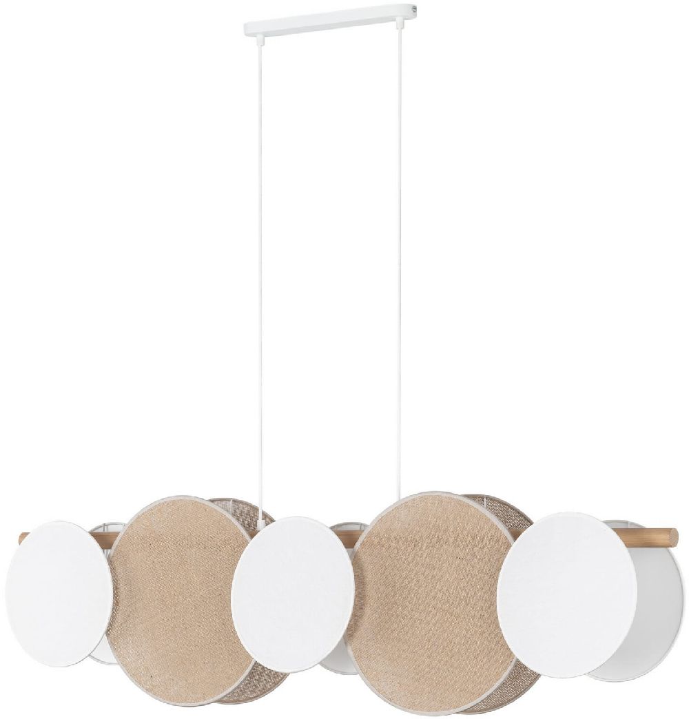 TK Lighting Pulse Pendelleuchte 5x15 W weiß-holz-beige 4815
