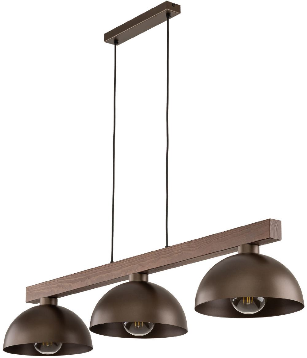 TK Lighting Oslo Pendelleuchte 3x15 W holz-braun 6299