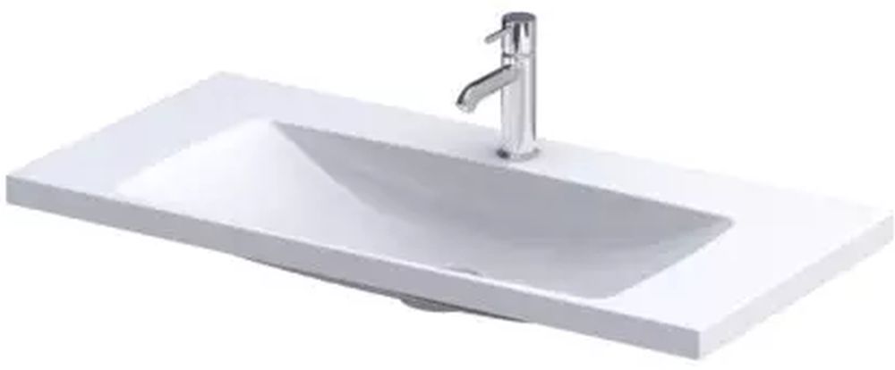 Oristo Compact Waschbecken 80x38 cm rechteckig Möbel weiß UME-C-ET-80-92