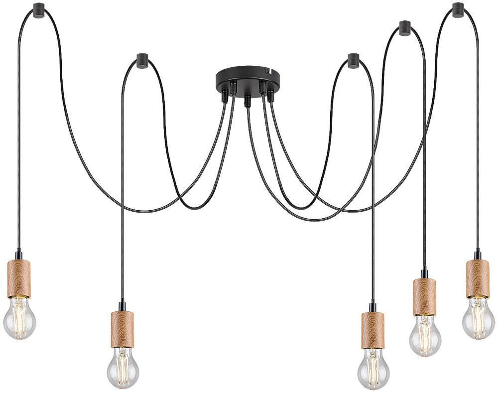 Rabalux Dollien Pendelleuchte 5x60 W schwarz 72075