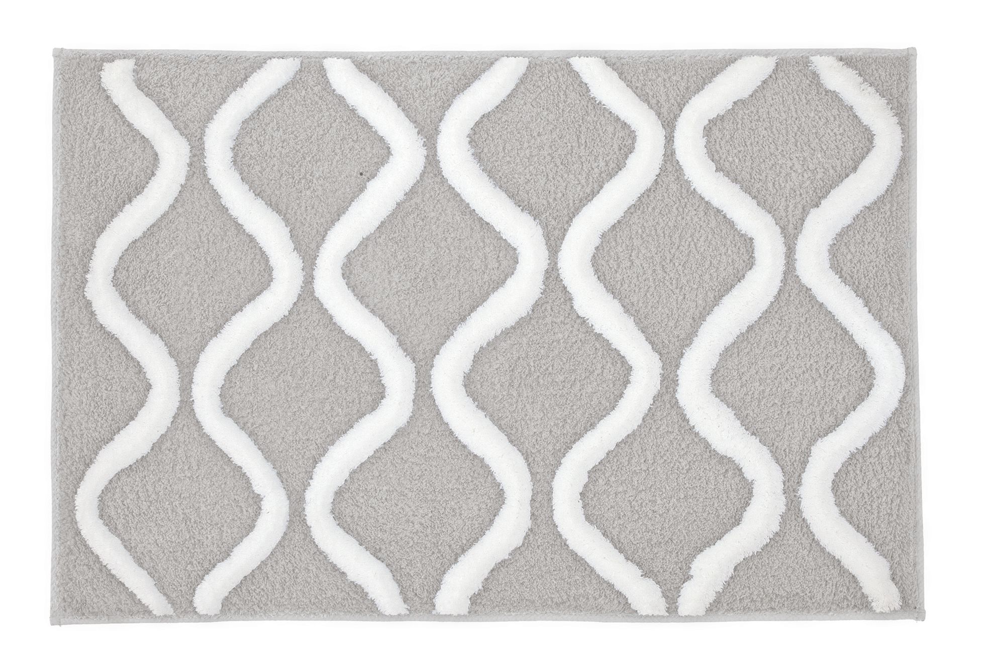 Kleine Wolke Piana Badezimmerteppich 120x70 cm rechteckig weiß-grau 9180158225