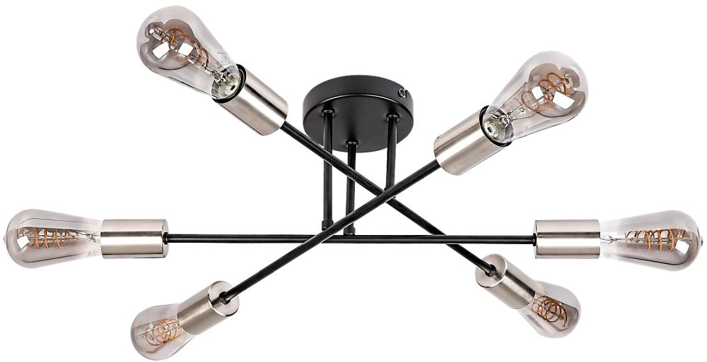 Rabalux Branwen Deckenlampe 6x25 W schwarz 71026