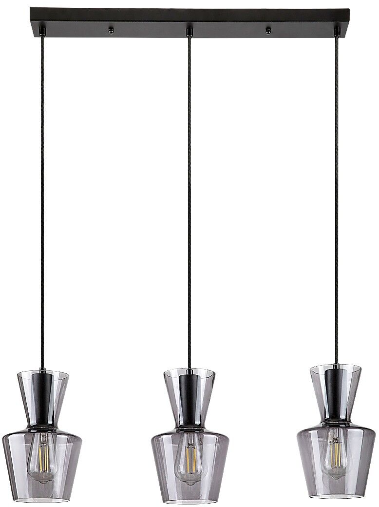 Rabalux Abra Pendelleuchte 3x60 W schwarz-verraucht 72163